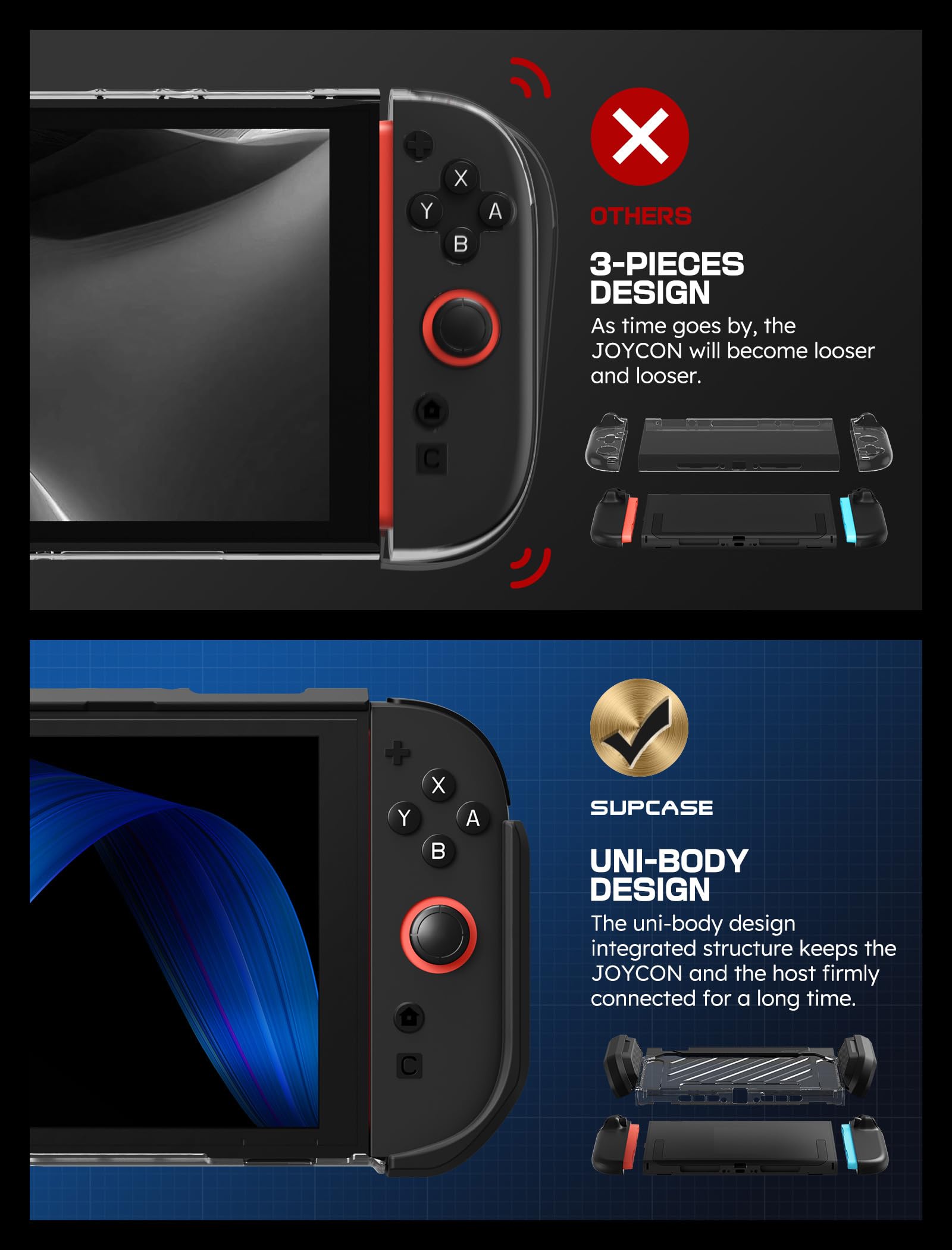 SUPCASE Unicorn Beetle Pro Case for Nintendo Switch 2 2025, [Military-Grade Protection] [Joy Con Remove Friendly] Dockable Integrated Cover Accessories Compatible with Switch 2, Black - Flex Gamingproduct_type