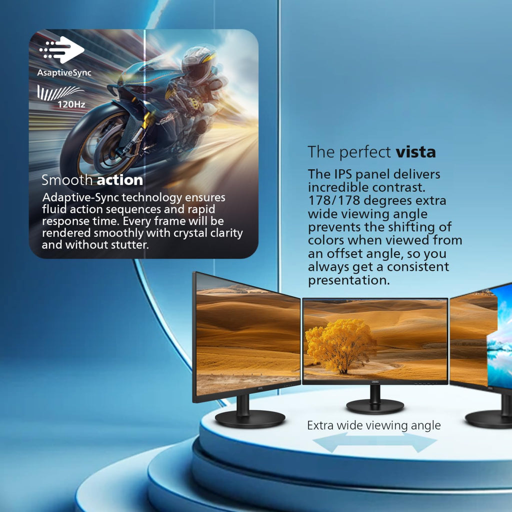 Philips 24 inch 100Hz Computer Monitor, Frameless Full HD (1920 x 1080), VESA, HDMI x1, VGA Port x1, Eye Care, 4 Year Advance Replacement Warranty, 241V8LB - Flex Gamingproduct_type