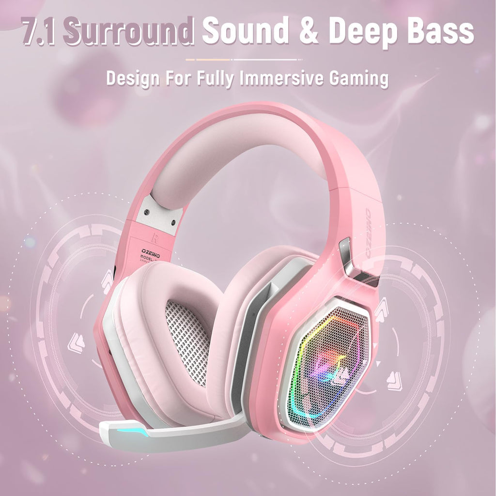 Ozeino 2.4GHz Wireless Gaming Headset for PC, Ps5, Ps4 - Lossless Audio USB & Type-C Ultra Stable Gaming Headphones with Flip Microphone, 40-Hr Battery Gamer Headset for Switch, Laptop, Mobile, Mac - Flex Gamingproduct_type