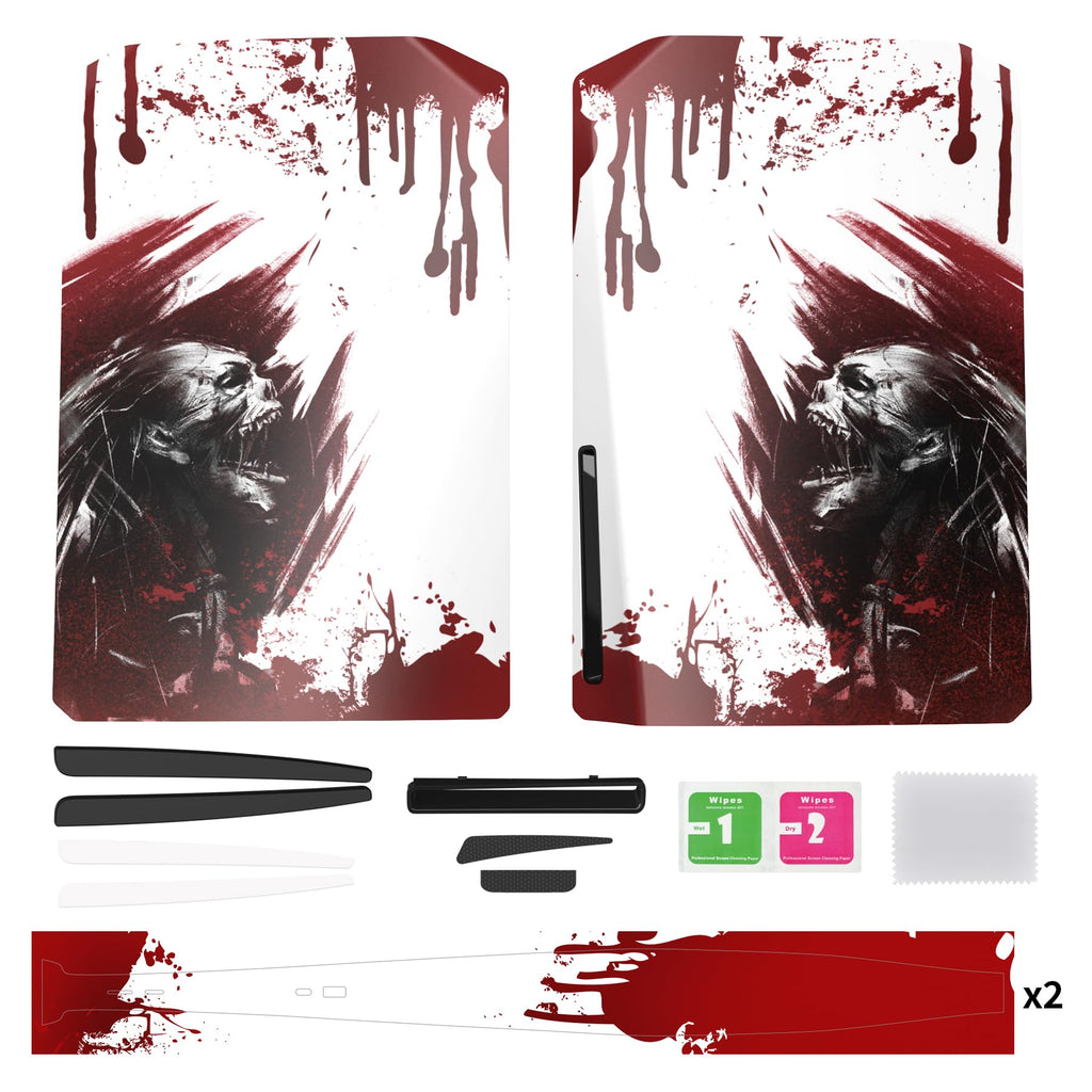 eXtremeRate eXcover The Great Wave Top Bottom Cover Compatible with ps5 Console Disc Edition, Replacement Faceplate Backplate Shell Skin Compatible with ps5 Disc Version Console - Flex Gamingproduct_type