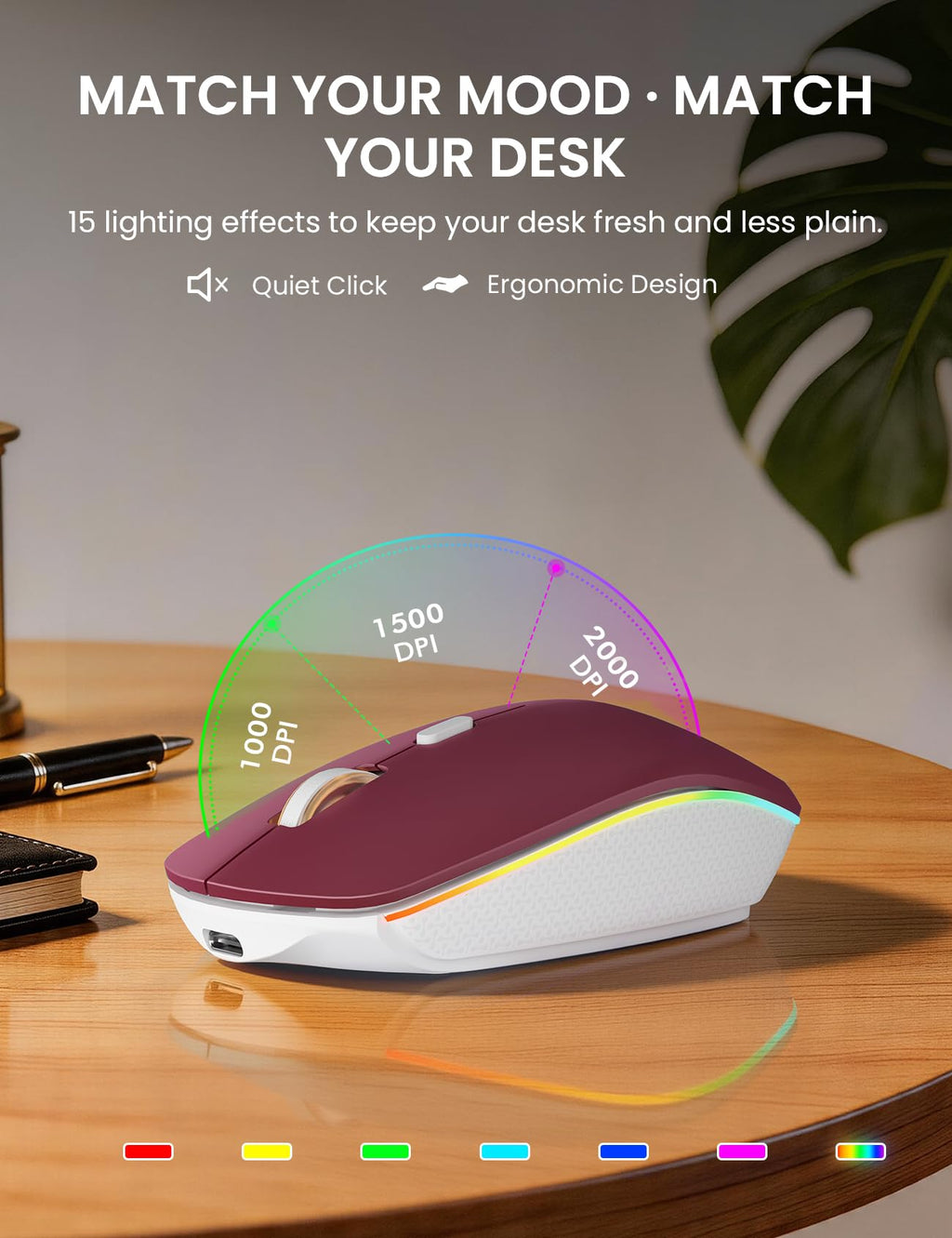 Wireless Keyboard and Mouse Combo, RGB Backlit, Rechargeable & Light Up Letters, Full-Size, Soft Typing, Sleep Mode, 2.4GHz Quiet Keyboard Set for Mac, Windows, Laptop, PC, Trueque KM42Pro (Black) - Flex Gamingproduct_type