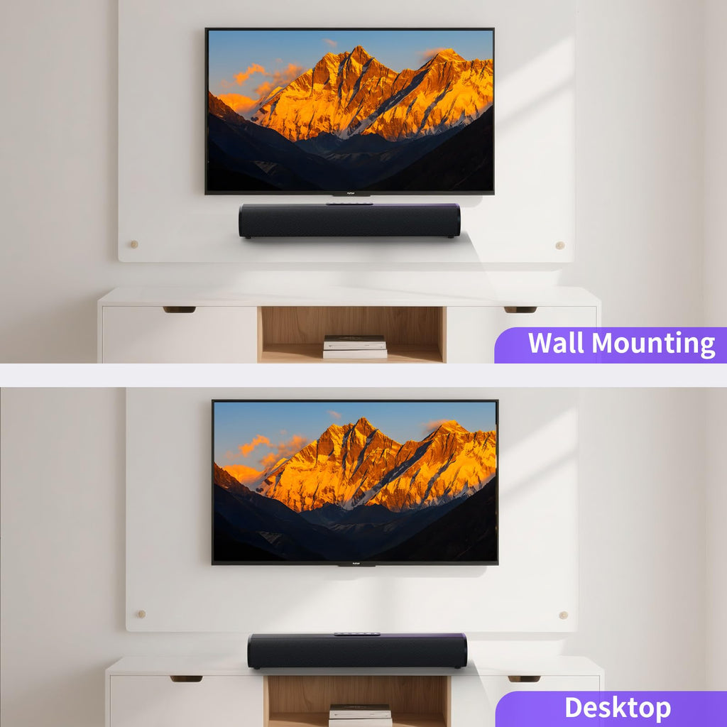 100W Sound Bar for Smart TV, 2.2 ch Soundbar with Bluetooth 5.3/ARC/Opt/AUX Connect, Surround Sound System for TV with 4 Speakers, Home Audio Surround Sound System for TV PC Projector - Flex Gamingproduct_type