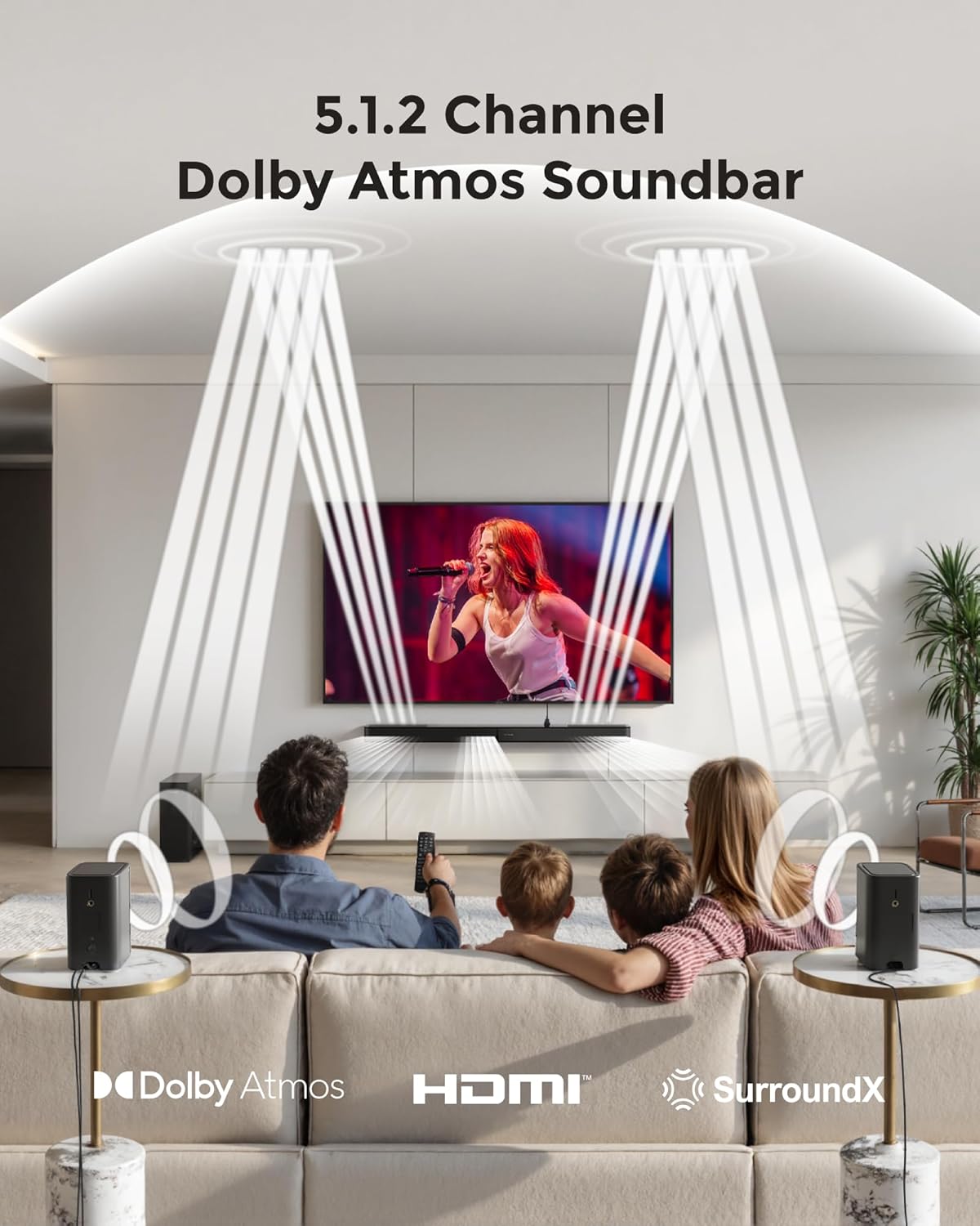ULTIMEA 5.1.2ch Sound Bar with Dolby Atmos, Surround Sound System for TV with 2 Surround Speakers, Sound Bar for Smart TV, Soundbar for Home Theater, BT 5.4, HDMI eARC, Skywave F40 (New, 2026 Model) - Flex Gamingproduct_type
