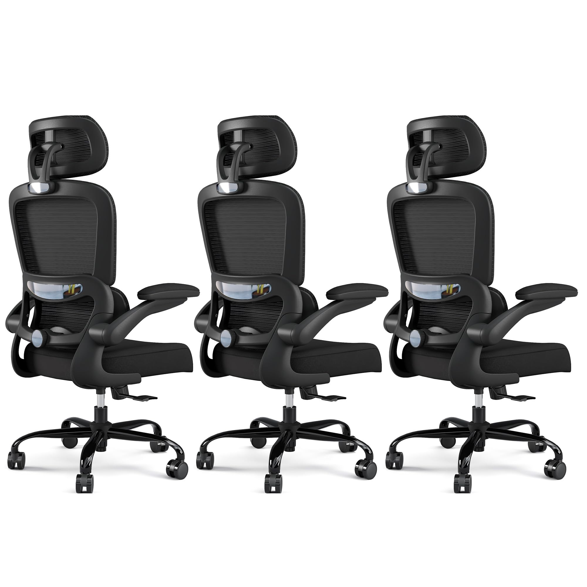 TRALT Office Chair Ergonomic Desk Chair, 330 LBS Home Mesh Office Desk Chairs with Wheels, Comfortable Gaming Chairs (1, Black) - Flex Gamingproduct_type