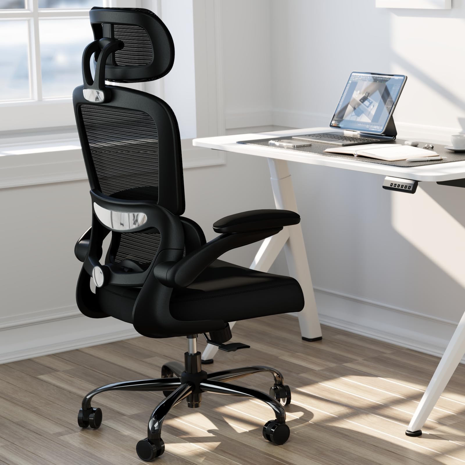 TRALT Office Chair Ergonomic Desk Chair, 330 LBS Home Mesh Office Desk Chairs with Wheels, Comfortable Gaming Chairs (1, Black) - Flex Gamingproduct_type
