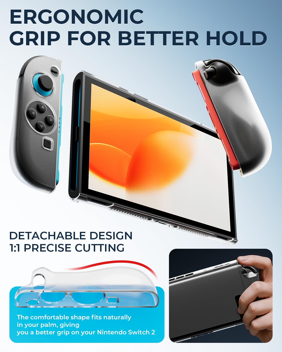 Pro Controllers Accessories Bundle for Nintendo Switch 2 18-in-1: Carrying Case, Screen Protector, Thumb Grip for Joycon, Dockable Console Protective Cover Shell, Steering Wheel, 2025 Switch2 Game Kit - Flex Gamingproduct_type