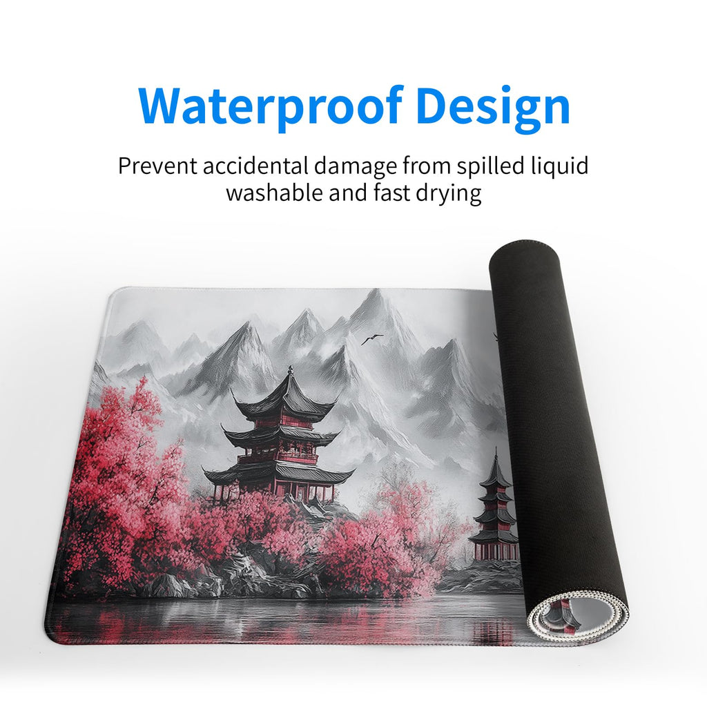 White Ukiyo-e Style Sports Car Large Gaming Mouse Pad Desktop Mat 31.5x11.8 Inch - Non-Slip Rubber Base - for Gamers - Perfect for Gamers & PC Enthusiasts - Flex Gamingproduct_type