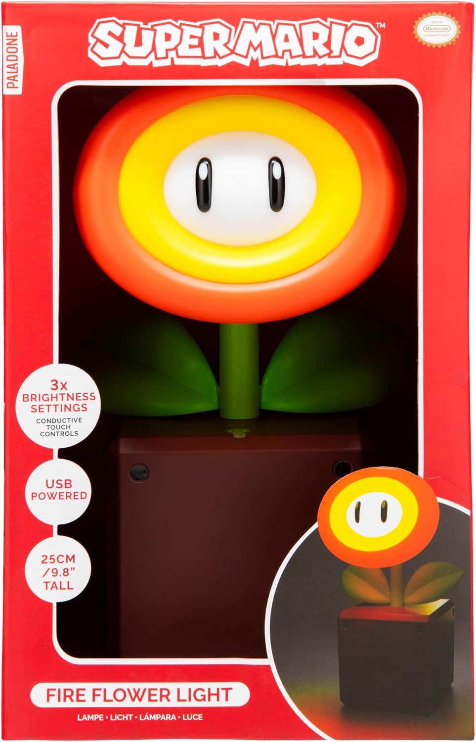 Paladone Super Mario Fireflower LED Lamp, Officially Licensed Nintendo Desk Lamp for Gamer, USB Powered Home Decor Gift - Flex Gamingproduct_type