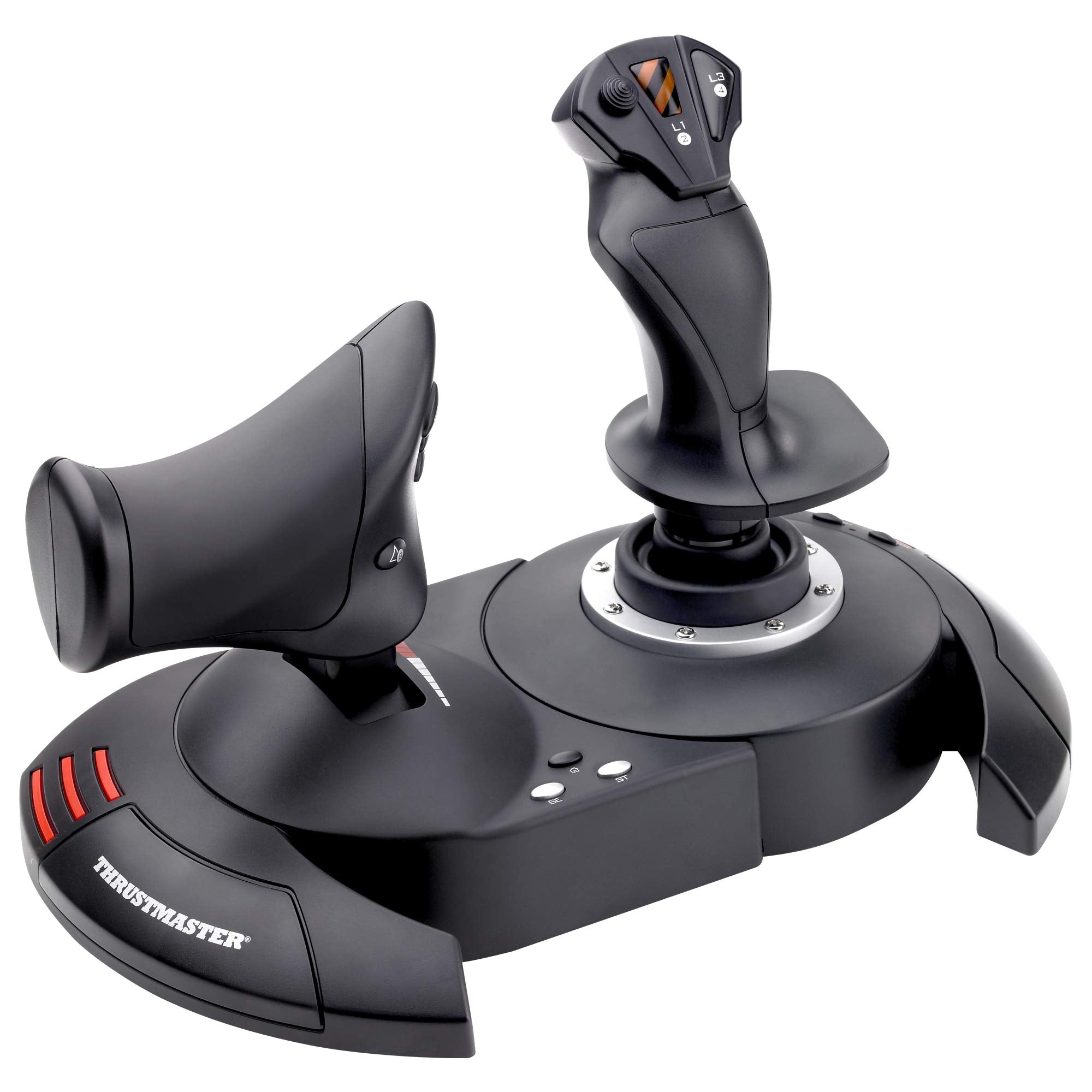 Thrustmaster T-Flight Hotas X USB Flight Sim Stick & Throttle - PC | Detachable design, adjustable resistance, 12 programmable buttons, 5 axes, dual rudder control, preset memory, ergonomic - Flex Gamingproduct_type