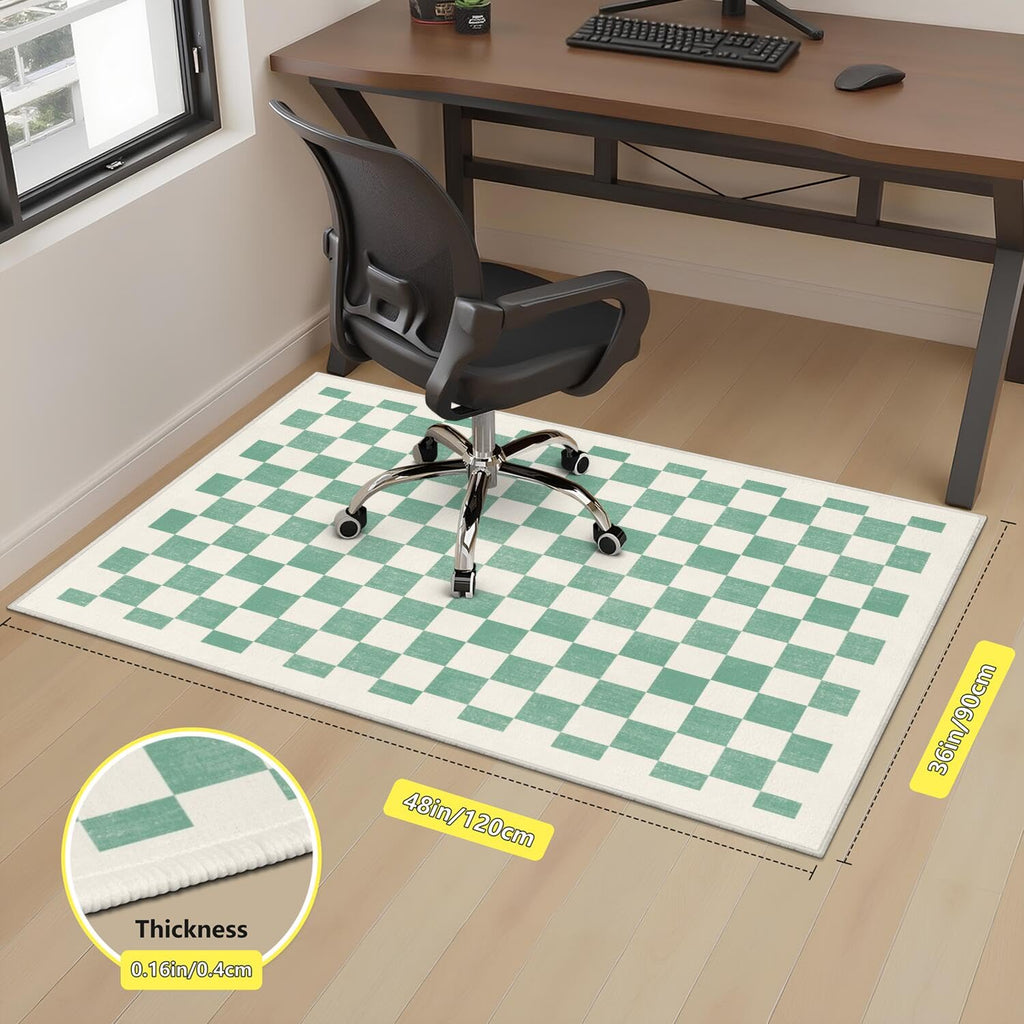 Gaming Chair Mat for Carpet Hardwood Tile Floor,36"x48" Gamer Rugs for Game Room, Under Desk Non Slip Gamer Rug,Low-Pile Game Room Rug,Rubber Backing Large Gaming Chair Floor Mat,Green Honeycomb - Flex Gamingproduct_type