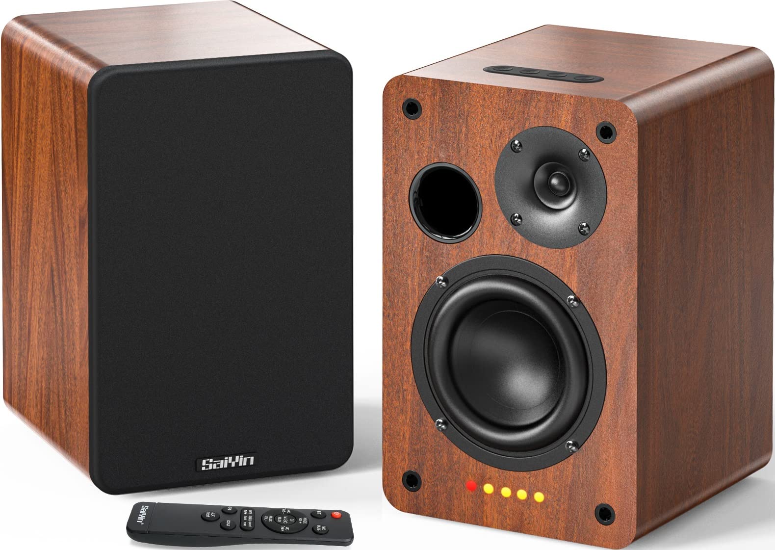 Saiyin Powered Bluetooth Bookshelf Speakers | 30W*2, 3.75 Inches Woofer, Bluetooth/Optical/Auxiliary/RCA Inputs, TV/Turntable/Record Player/Computer/PC - Flex Gamingproduct_type