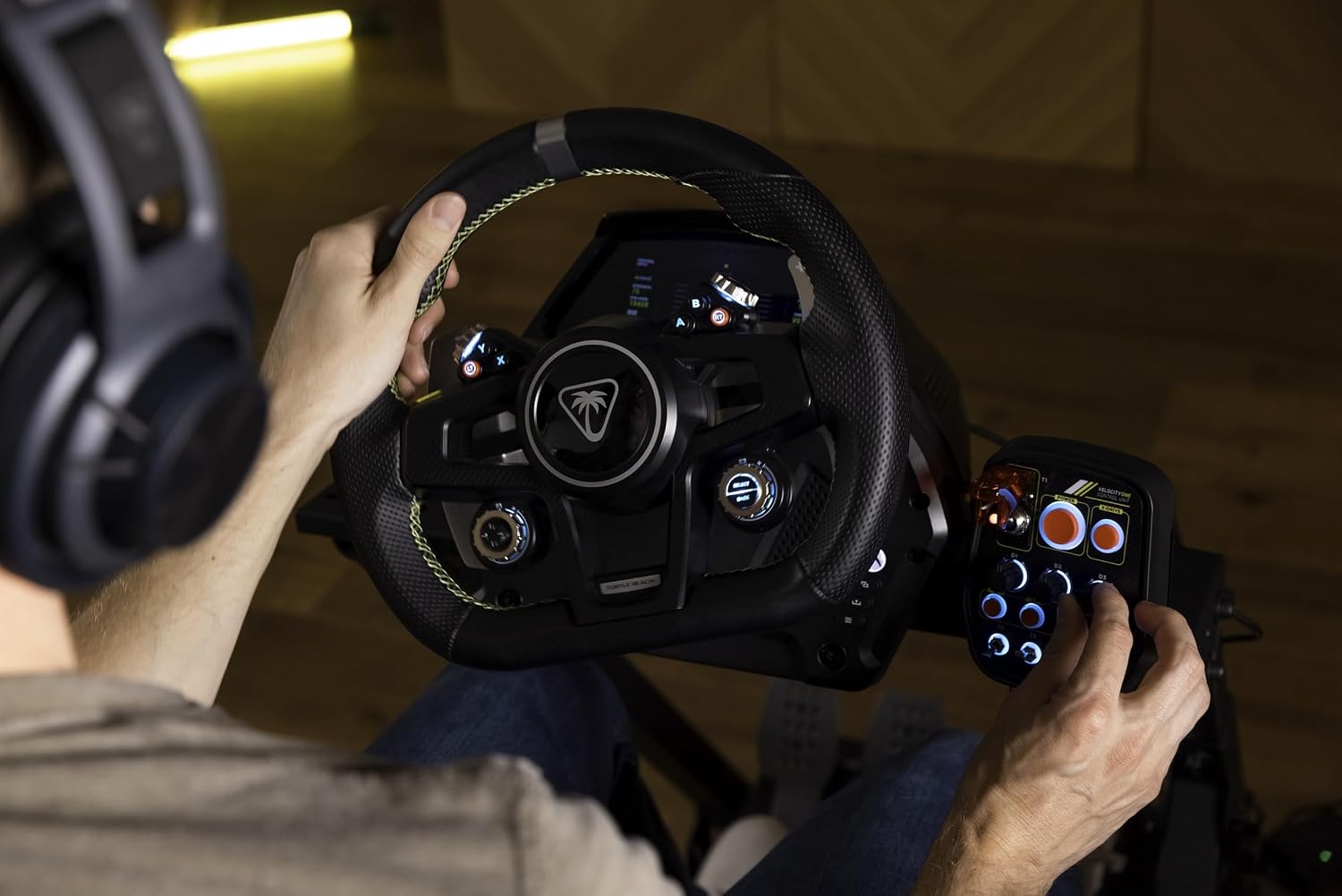 Turtle Beach VelocityOne Race Wheel & Pedal System Licensed for Xbox Series X|S, Xbox One, Windows 10 & 11 PCs – Force Feedback, Three Pedals & Magnetic Paddle Shifters, Hall Effect Sensors - Flex Gamingproduct_type