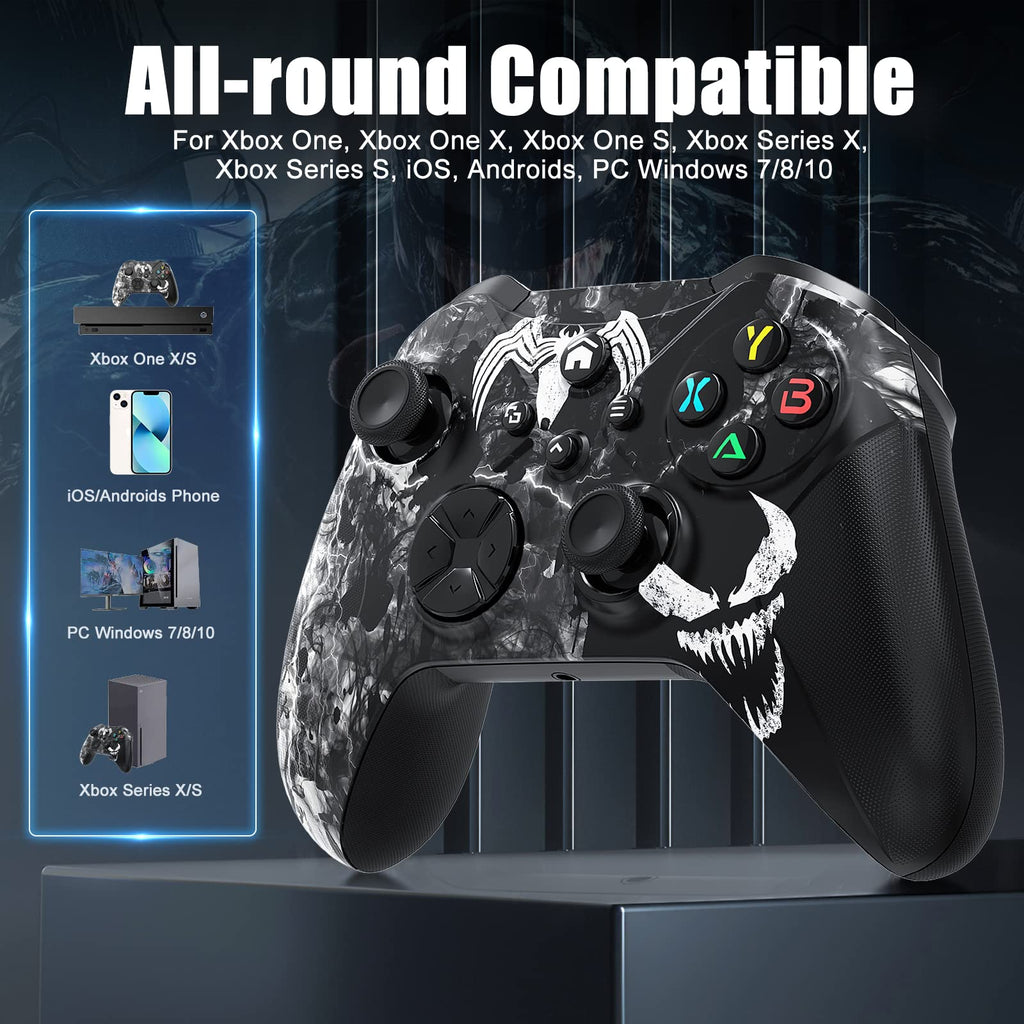 Gamrombo Wireless Gaming Controller Replacement for Xbox One, Xbox Series X|S, Xbox One S|X Controller with Hall Triggers, Hall Joysticks, Adjust RGB Light, Marco, Turbo, Audio Jack - Flex Gamingproduct_type