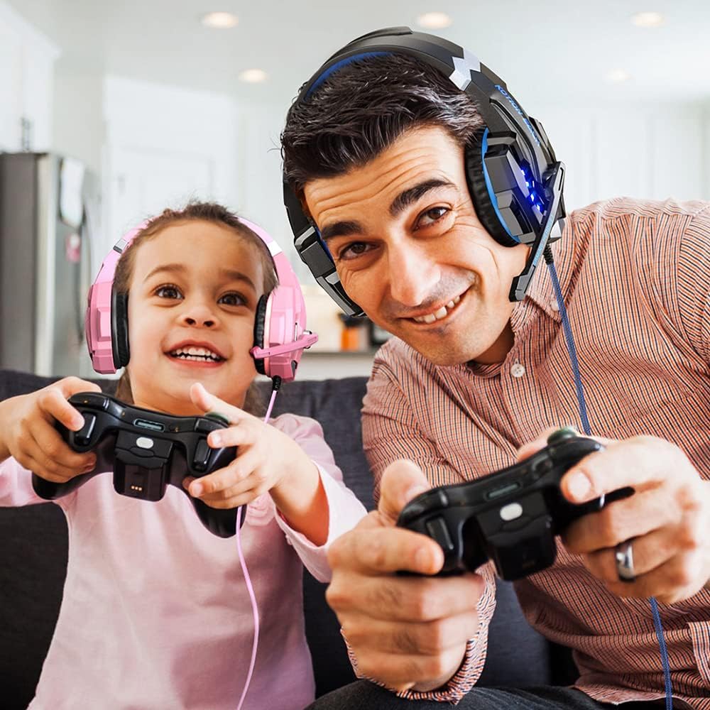 BENGOO G9000 Stereo Gaming Headset for PS4 PC Xbox One PS5 Controller, Noise Cancelling Over Ear Headphones with Mic, LED Light, 7.1 Surround Sound, Soft Memory Earmuffs for Nintendo Xbox Series X|S - Flex Gamingproduct_type