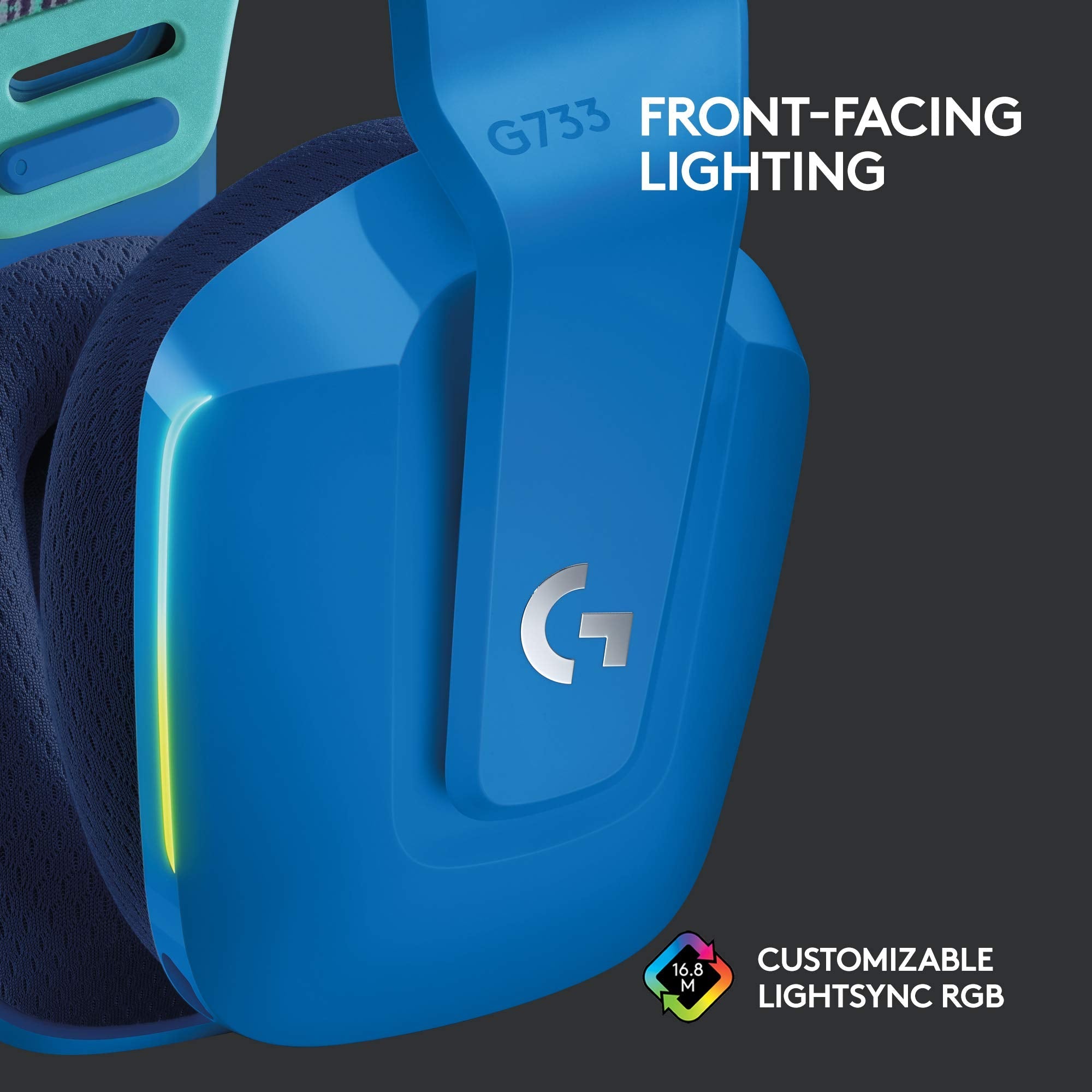 Logitech G733 Lightspeed Wireless Gaming Headset, Suspension Headband, Lightsync RGB, Blue VO!CE Mic, PRO-G Audio – Black, Gaming Headset Wireless, PC, PS5, PS4, Switch Compatible - Flex Gamingproduct_type