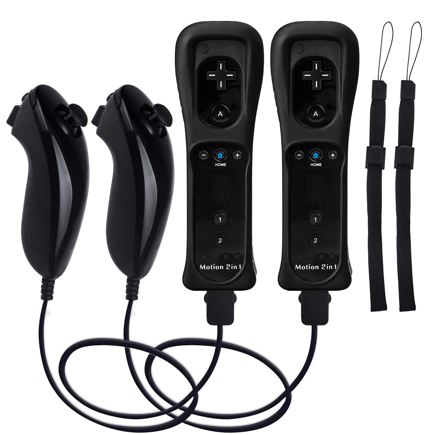 Motion Plus Wii Controllers 2Packs with Nunchucks, Wii Remote Controllers Compatible for wii and Wii U with Built in Motion Plus - Flex Gamingproduct_type