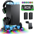 MENEEA Upgraded Charger-Stand Cooling-Fan for Xbox Series X, Dual Wireless Charger Dock Cooler System for Xbox Controller& Console,Accessories with 11 RGB Light Modes,2x1400mAh Rechargeable Batteries - Flex Gamingproduct_type