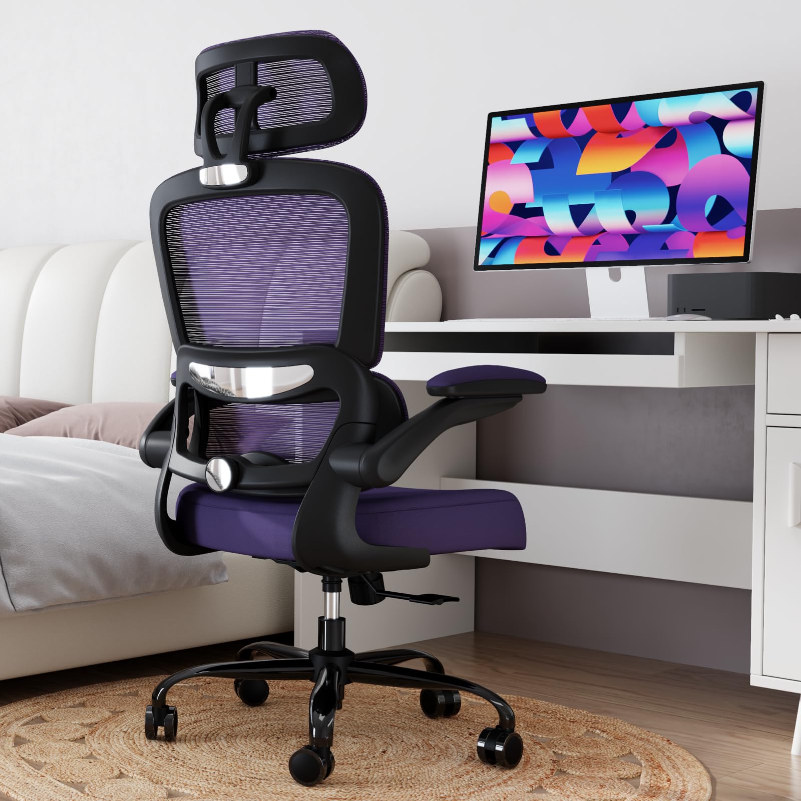 TRALT Office Chair Ergonomic Desk Chair, 330 LBS Home Mesh Office Desk Chairs with Wheels, Comfortable Gaming Chairs (1, Black) - Flex Gamingproduct_type