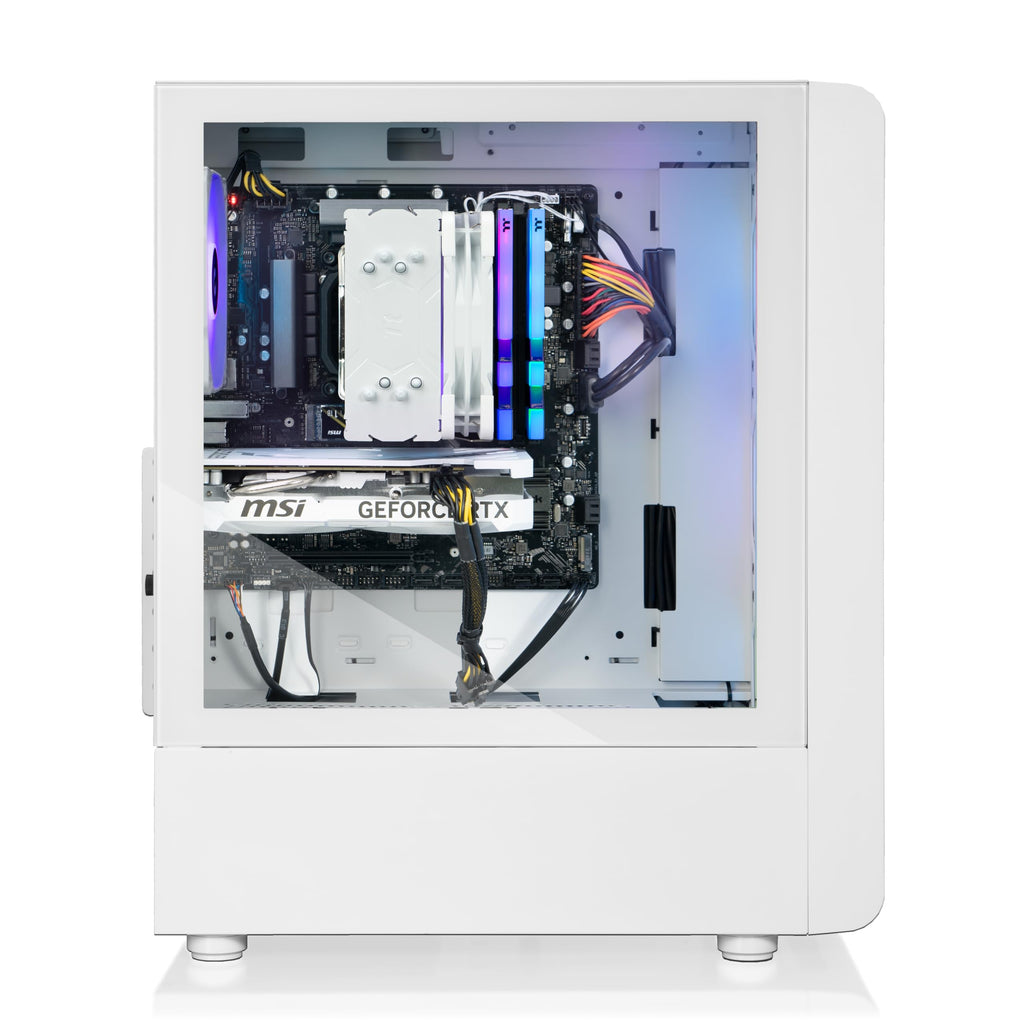 Thermaltake LCGS Quartz i1460 Gaming Desktop (Intel Core™ i5-14400F, ToughRam DDR4 3600Mhz 16GB RGB Memory, NVIDIA GeForce® RTX 5060, 1TB NVMe M.2, WiFi, Windows 11) S2QT-B760-560-LCS - Flex Gamingproduct_type