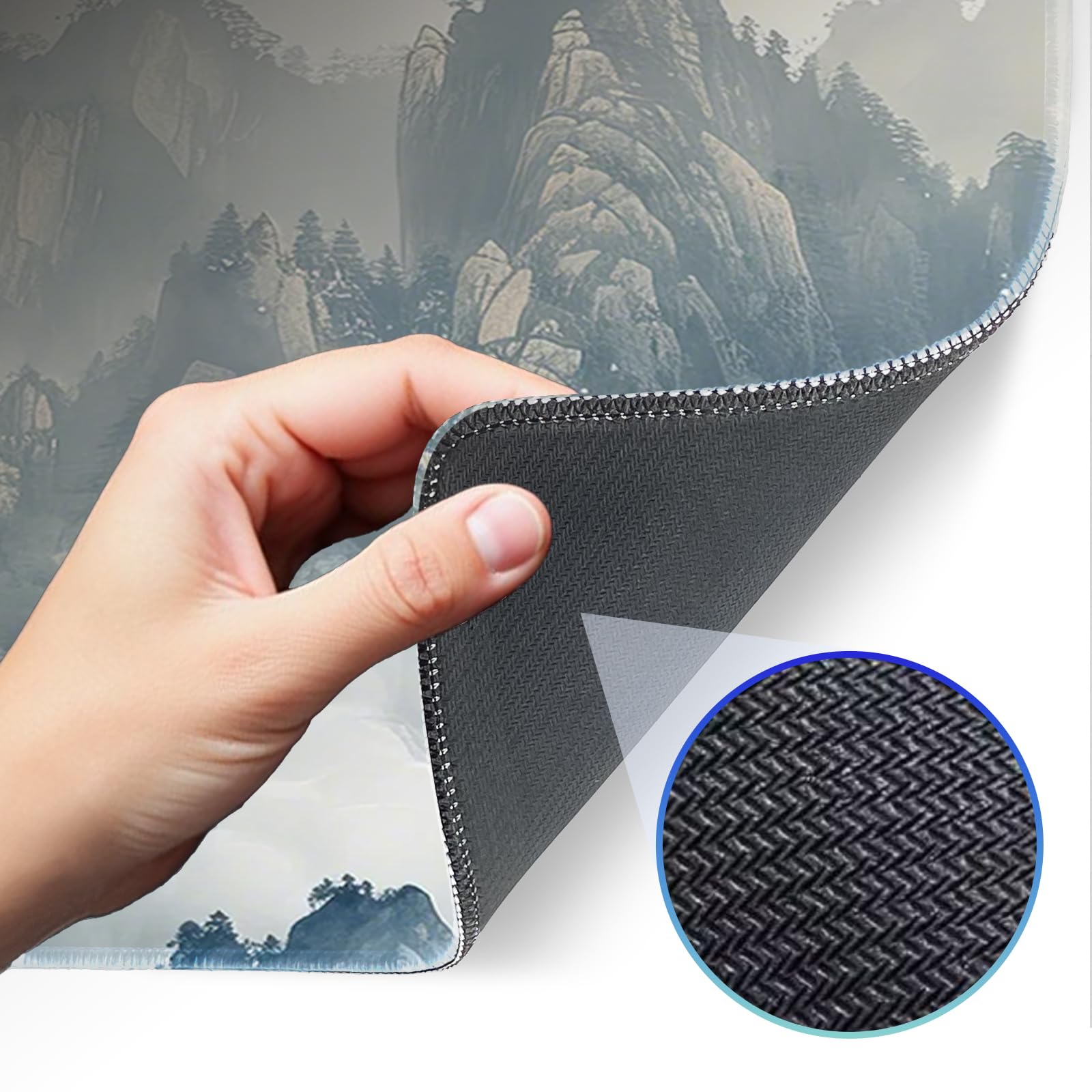 Japanese Dark Red Moon Gaming Mouse Pad, Extended Mouse Pad with Non-Slip Base, Full Keyboard Pad with Stitched Edges, Large Desk Pad for Gaming, Office, Home 31.5 x 11.8 Inch - Flex Gamingproduct_type
