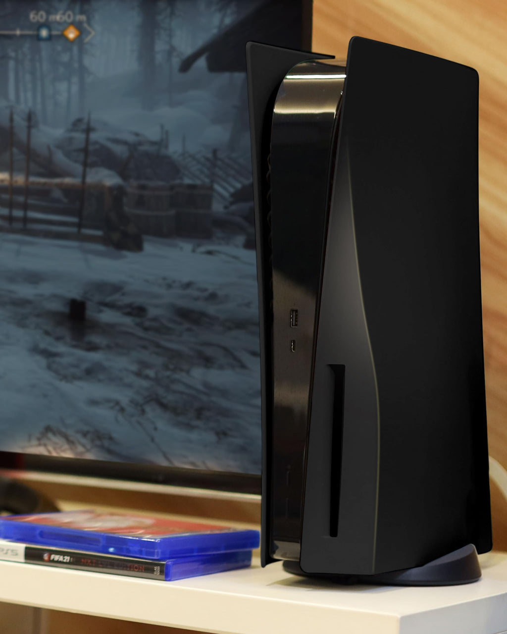 Joso Faceplate for PS5 Disc Edition, Anti-Scratch Dustproof Case Replacement, Cover Skin Compatible with PS5 Console with a Disc Drive, Plates for PS5 Accessories, Easy Installation - Black - Flex Gamingproduct_type