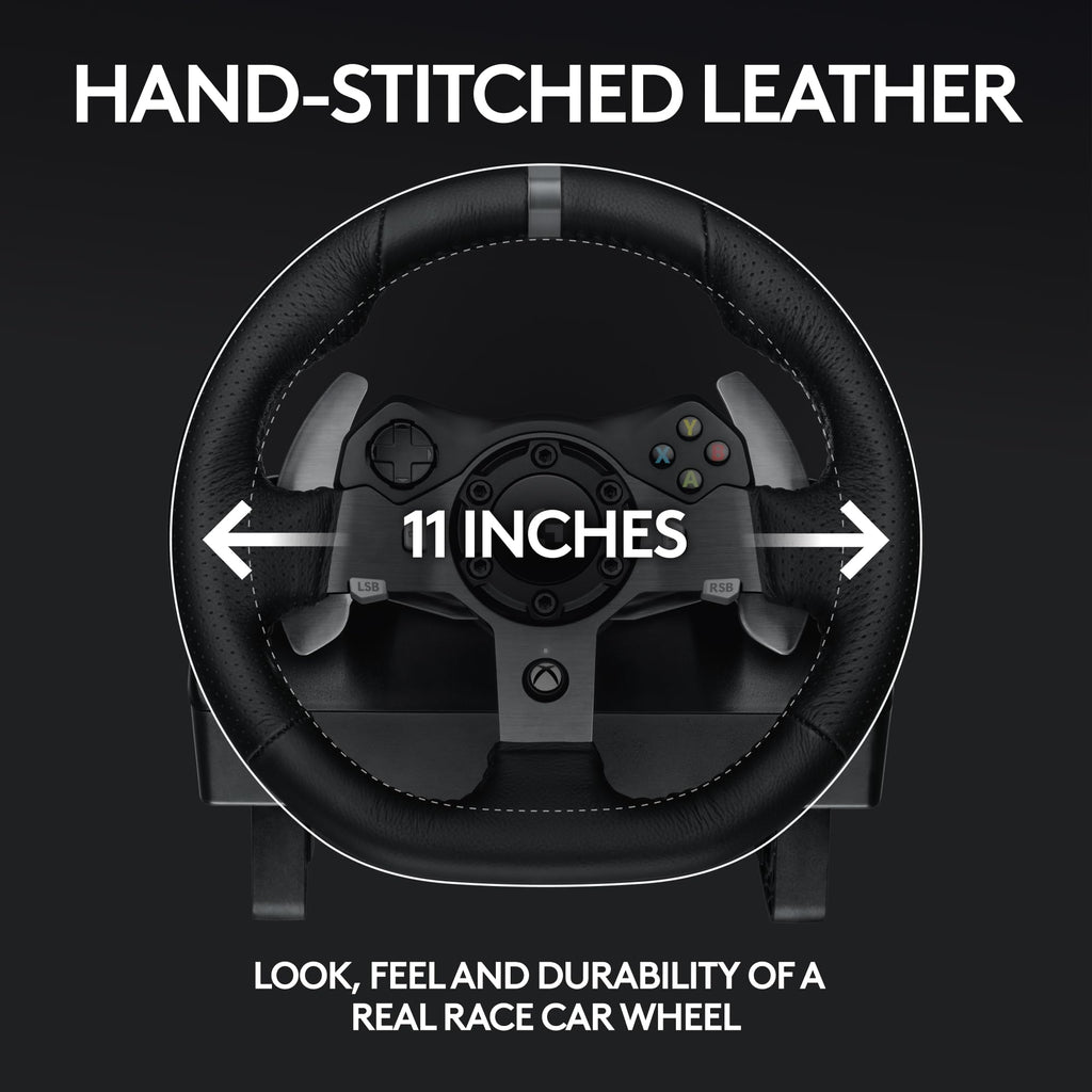 Logitech G920 Driving Force Racing Wheel and Floor Pedals, Real Force Feedback, Stainless Steel Paddle Shifters, Leather Steering Wheel Cover for Xbox Series X|S, Xbox One, PC, Mac - Black - Flex Gamingproduct_type