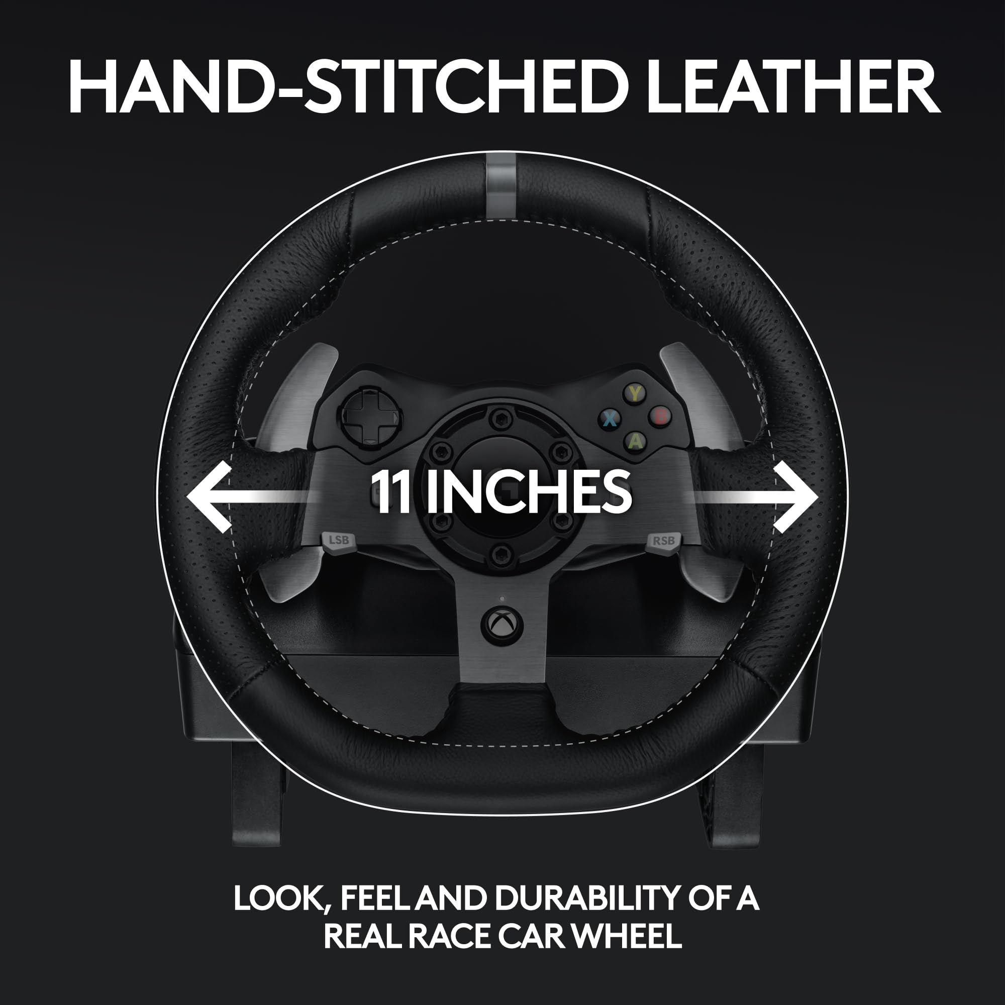 Logitech G920 Driving Force Racing Wheel and Floor Pedals, Real Force Feedback, Stainless Steel Paddle Shifters, Leather Steering Wheel Cover for Xbox Series X|S, Xbox One, PC, Mac - Black - Flex Gamingproduct_type