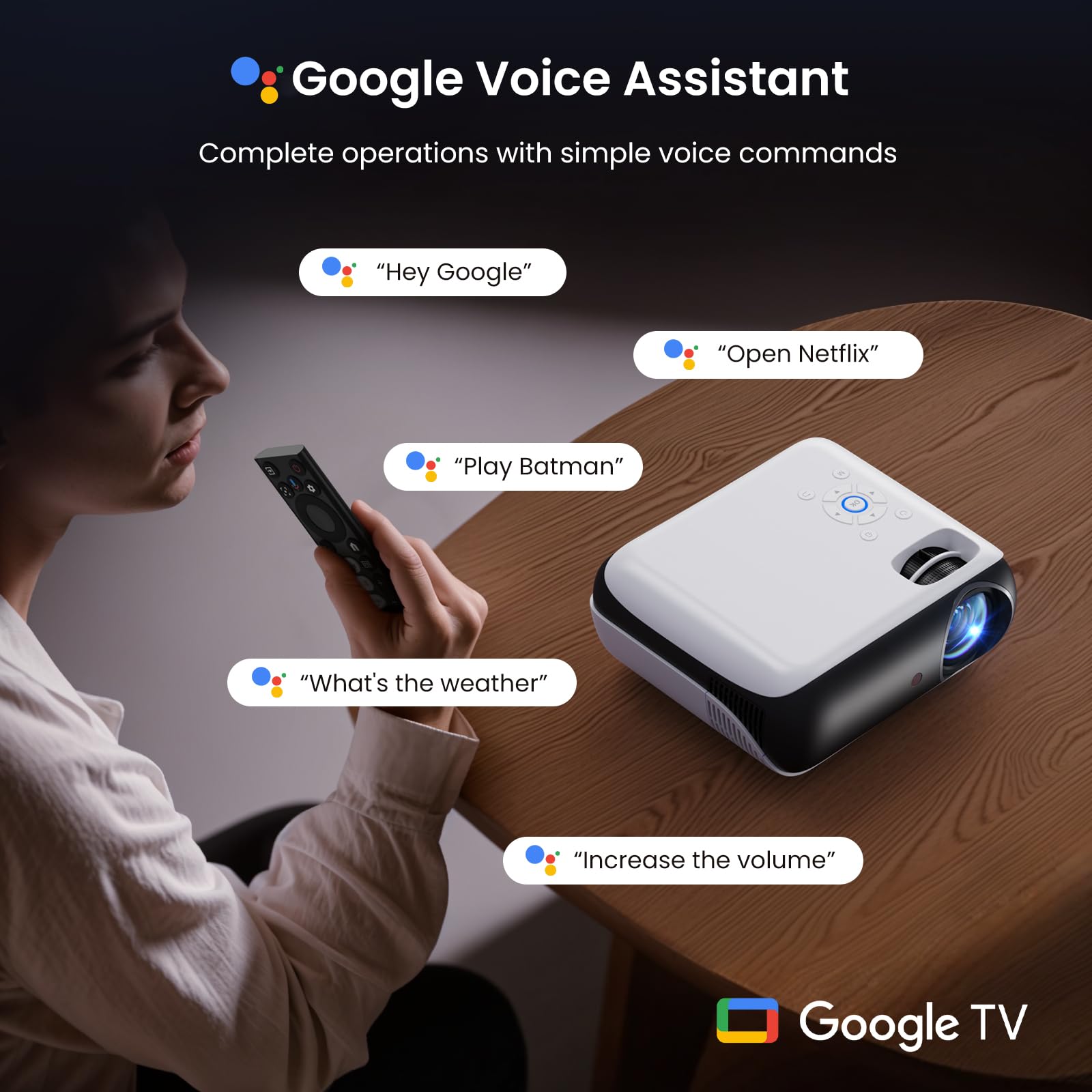 HAPPRUN Native 1080P Projector, Bluetooth Home Theater Movie Projector with Built-in Speaker, Compatible with Smartphone, HDMI, Fire Stick, PS5, Indoor & Outdoor Use - Without Google TV System - Flex Gamingproduct_type