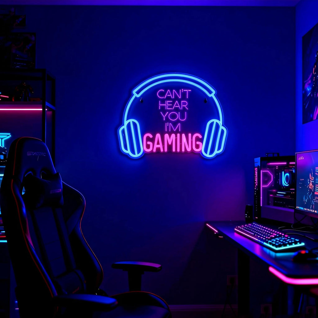 Kavaas Gamer Neon Sign, UV Printed Gaming Neon Sign for Gamer Room Decor - LED Video Game Neon Lights for Bedroom Boys, Gaming Wall decor - Best Gamer Gifts for Teenage Boys, Christmas - Flex Gamingproduct_type