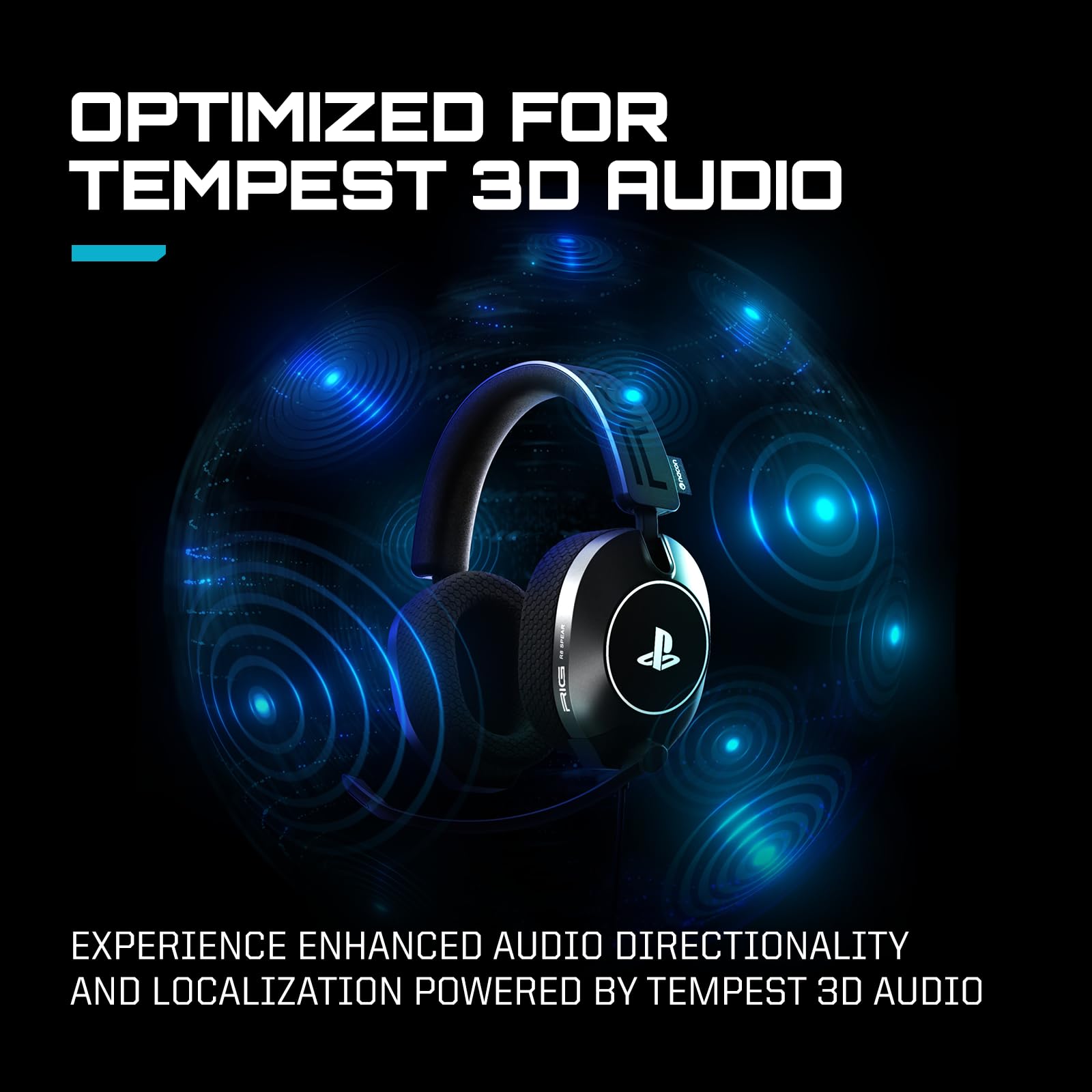 RIG R5 Spear PRO HS Wired Gaming Headset Officially Licensed for PlayStation, PS5, PS4, PC - 40mm Graphene Drivers, Tempest 3D Audio, Flip-to-Mute Mic, Memory Foam Cushions, 3.5mm -Black - Flex Gamingproduct_type