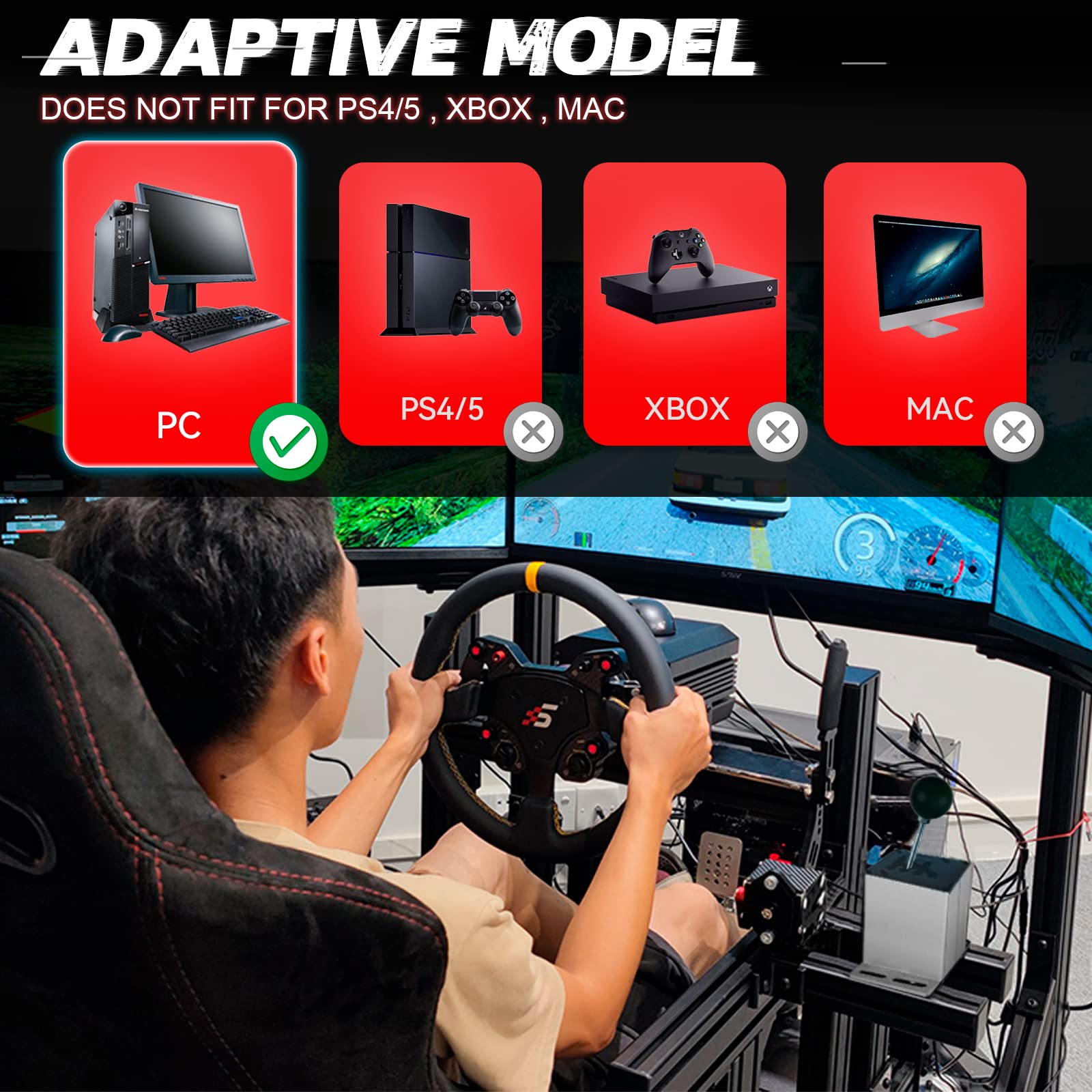 aikeec USB Handbrake for PS4 PS5: Compatible with Logitech G27 G29- PC Handbrake Compatible for G27 G29 G920 Thrusmsater T300 T500 Sim Racing Handbrake - Flex Gamingproduct_type