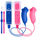 DTianSir 2Pack Motion Plus Wii Remote Controllers with Nunchucks,Wii Remote Controllers with Built in Motion Plus Compatible for Wii U Consoles(Pink&Blue) - Flex Gamingproduct_type