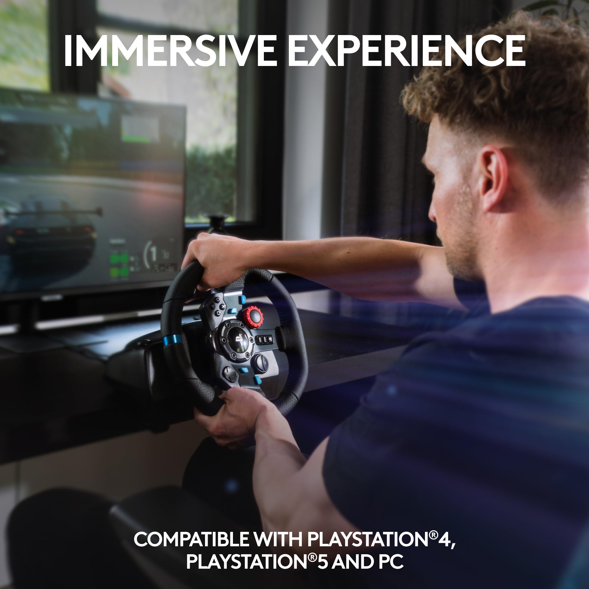 Logitech G920 Driving Force Racing Wheel and Floor Pedals, Real Force Feedback, Stainless Steel Paddle Shifters, Leather Steering Wheel Cover for Xbox Series X|S, Xbox One, PC, Mac - Black - Flex Gamingproduct_type