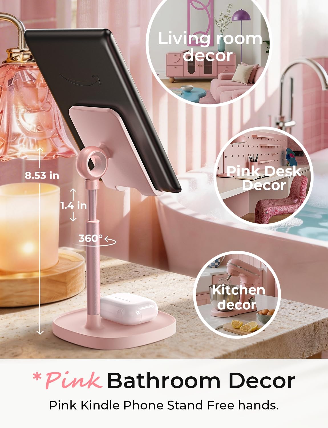 LISEN Cell Phone Stand Phone Holder for Desk Office Decor, Office Desk Accessories Women PC Gaming Essentials iPhone Stand Gadgets Men Gift for Father Fit OtterBox Case Switch iPad Air Tablet 4-10 in - Flex Gamingproduct_type