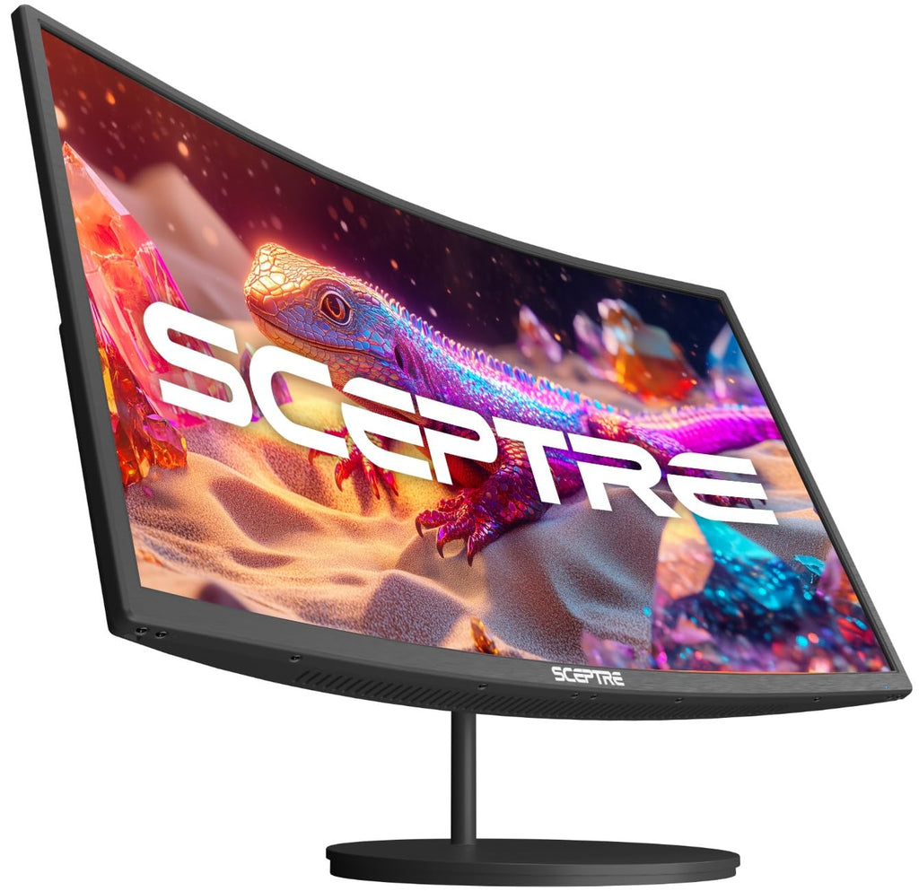 Sceptre Curved 27-inch Prime Monitor up to 100Hz 1080p, HDMI x2, VGA, 99% sRGB, Built-in Speakers, R1500, Machine Black 2025 (C275W-1920RN Series) - Flex Gamingproduct_type
