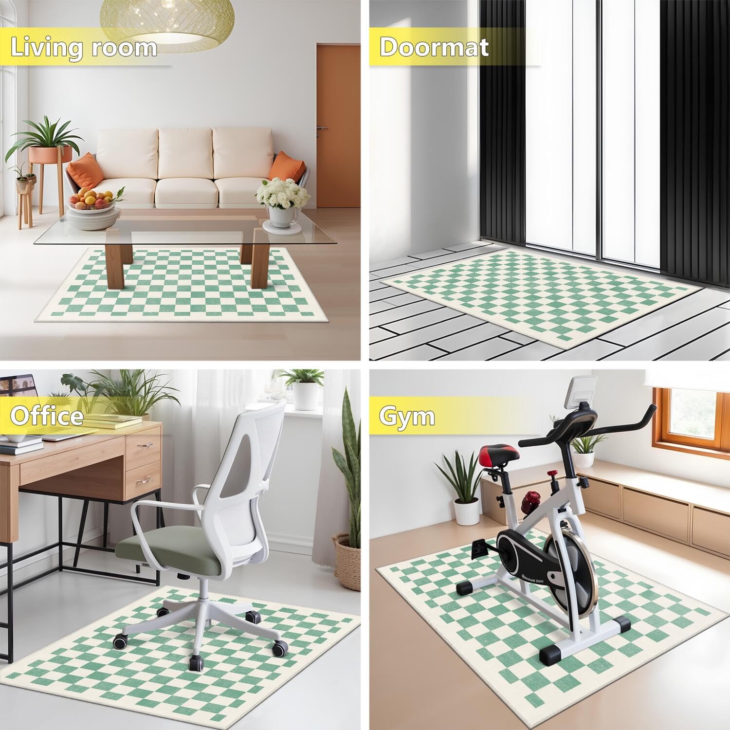 Gaming Chair Mat for Carpet Hardwood Tile Floor,36"x48" Gamer Rugs for Game Room, Under Desk Non Slip Gamer Rug,Low-Pile Game Room Rug,Rubber Backing Large Gaming Chair Floor Mat,Green Honeycomb - Flex Gamingproduct_type