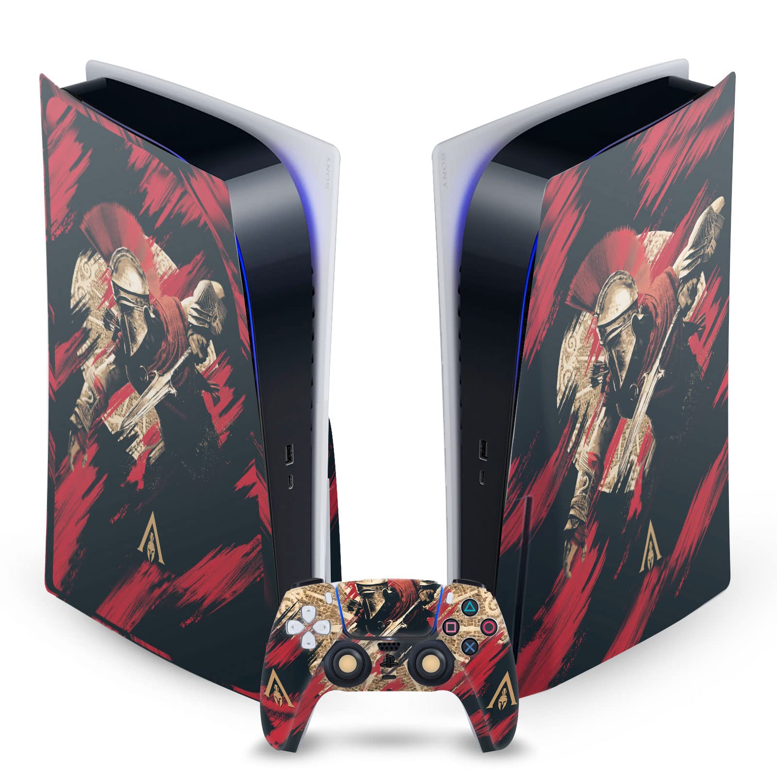 Alexios with Spear Odyssey Artwork Matte Vinyl Faceplate Sticker Gaming Skin Case Cover Compatible with Sony Playstation 5 PS5 Disc Edition Console & DualSense Controller - Flex Gamingproduct_type
