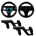 DTianSir 4Pcs Mario Kart Steering Wheels and Zapper Light Gun Compatible with Nintendo Wii/Wii U Remote Controller(Black) [Video Game] - Flex Gamingproduct_type