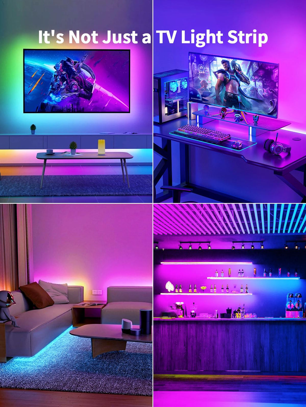KANTUTOE LED Lights for TV, 19.68ft LED Backlights for 65-80in TV, RGB TV Backlight with Music Sync Bluetooth APP and Remote Control TV Lights Strip USB Powered LED Lights for Bedroom, Gaming - Flex Gamingproduct_type