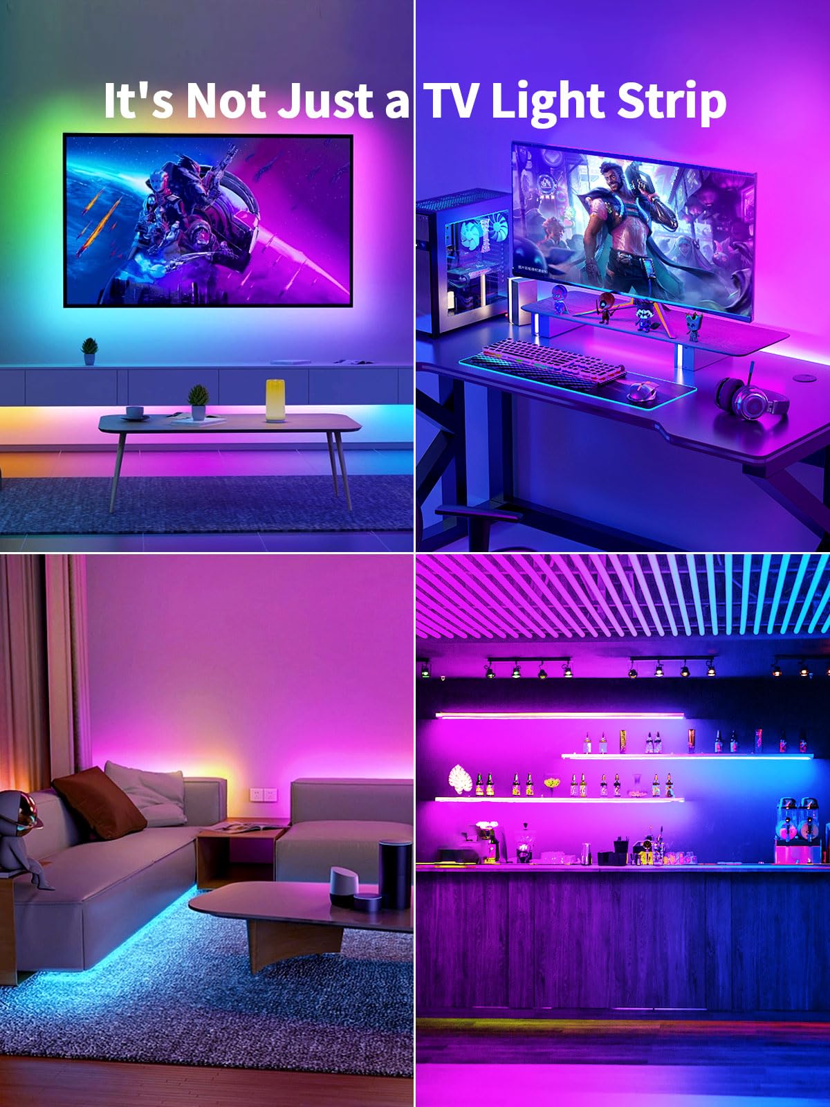 KANTUTOE LED Lights for TV, 19.68ft LED Backlights for 65-80in TV, RGB TV Backlight with Music Sync Bluetooth APP and Remote Control TV Lights Strip USB Powered LED Lights for Bedroom, Gaming - Flex Gamingproduct_type