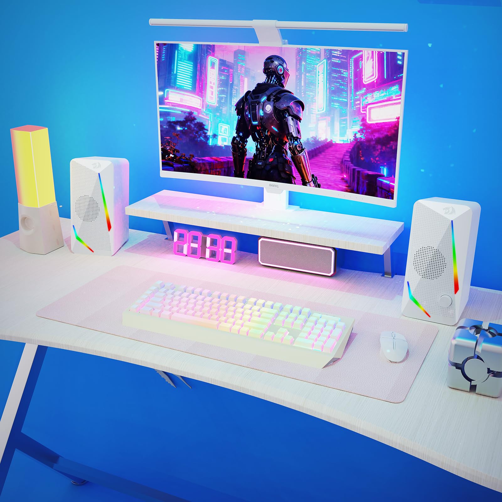Redragon GS510 RGB Desktop Speakers, 2.0 Channel PC Computer Speaker with 4 Colorful LED Backlight Modes, Enhanced Bass and Easy-Access Volume Control, USB Powered w/ 3.5mm Cable - Flex Gamingproduct_type