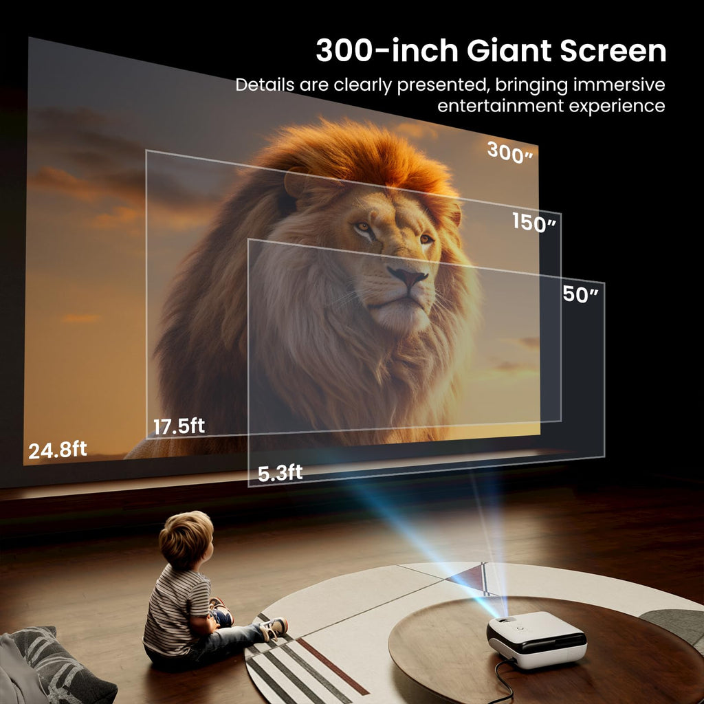HAPPRUN Native 1080P Projector, Bluetooth Home Theater Movie Projector with Built-in Speaker, Compatible with Smartphone, HDMI, Fire Stick, PS5, Indoor & Outdoor Use - Without Google TV System - Flex Gamingproduct_type