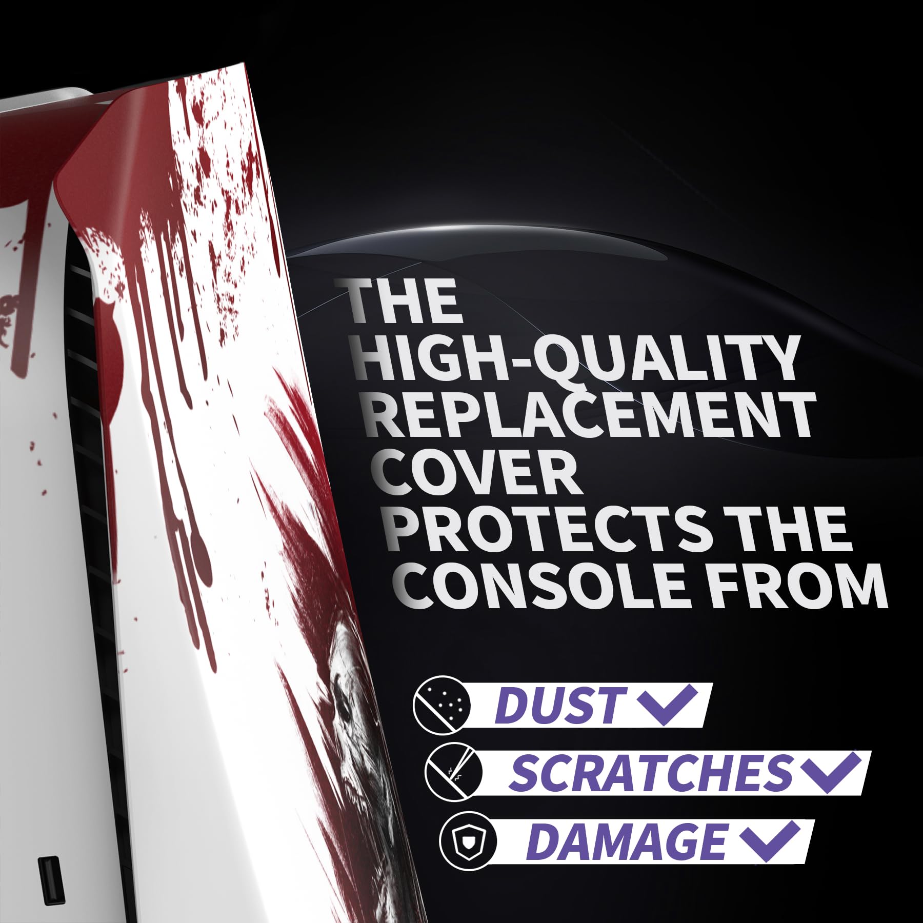 eXtremeRate eXcover The Great Wave Top Bottom Cover Compatible with ps5 Console Disc Edition, Replacement Faceplate Backplate Shell Skin Compatible with ps5 Disc Version Console - Flex Gamingproduct_type