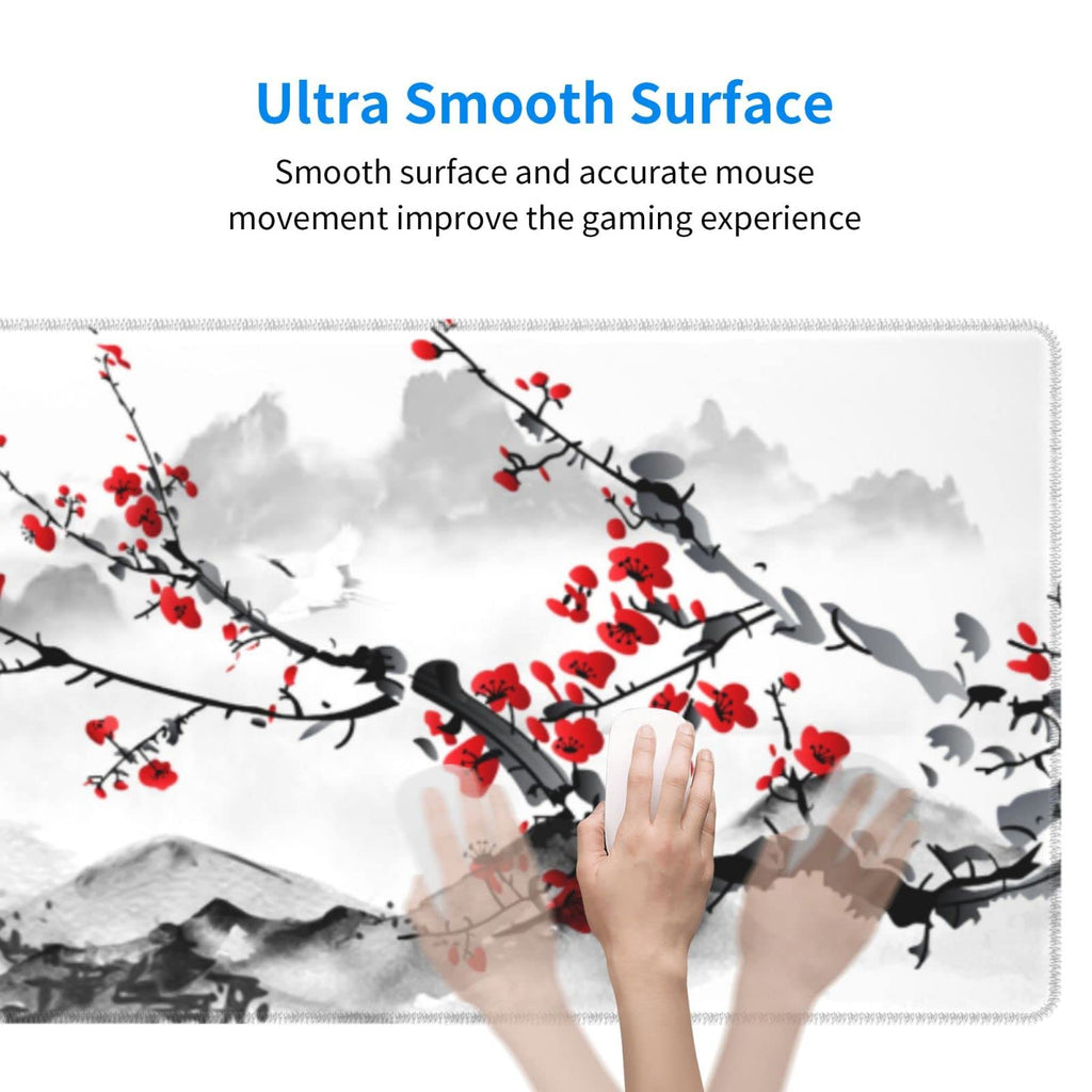 White Ukiyo-e Style Sports Car Large Gaming Mouse Pad Desktop Mat 31.5x11.8 Inch - Non-Slip Rubber Base - for Gamers - Perfect for Gamers & PC Enthusiasts - Flex Gamingproduct_type