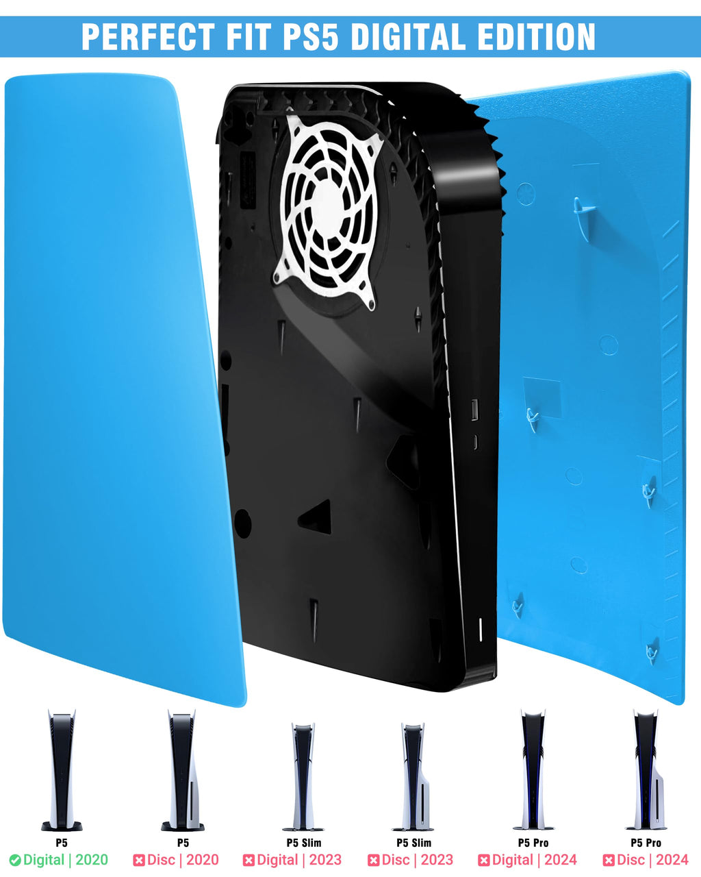 Joso Faceplate for PS5 Disc Edition, Anti-Scratch Dustproof Case Replacement, Cover Skin Compatible with PS5 Console with a Disc Drive, Plates for PS5 Accessories, Easy Installation - Black - Flex Gamingproduct_type