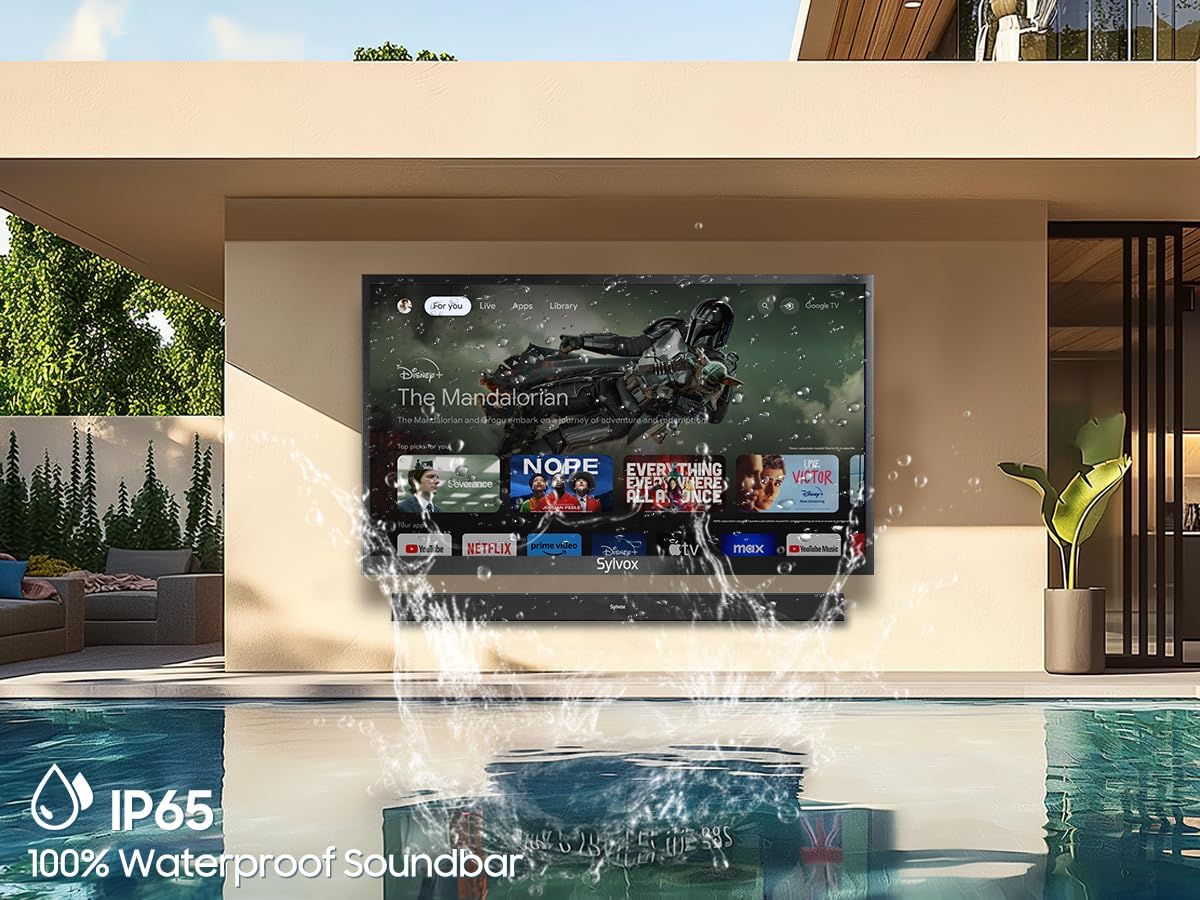 SYLVOX Outdoor Soundbar, IP65 Waterproof 60 Watts Soundbar with HDMI, Optical, AUX, USB and Bluetooth Connection, 38 Inch,Mountable - Flex Gamingproduct_type