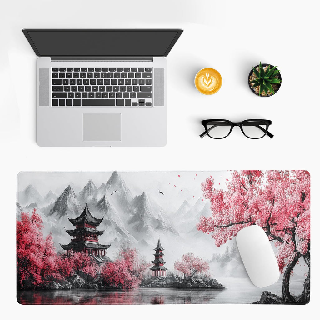 White Ukiyo-e Style Sports Car Large Gaming Mouse Pad Desktop Mat 31.5x11.8 Inch - Non-Slip Rubber Base - for Gamers - Perfect for Gamers & PC Enthusiasts - Flex Gamingproduct_type
