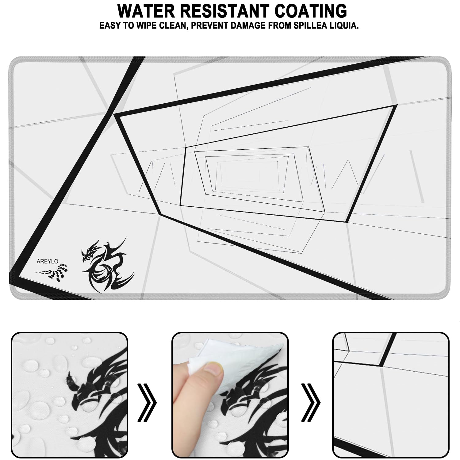 Large Gaming Mouse Pad, Waterproof Extra Large Mousepad with Stitched Edges, 31.5" x 15.7" Non-Slip Rubber Base Office Big Long Keyboard Pad for Office Gamer Home XXL, Black - Flex Gamingproduct_type