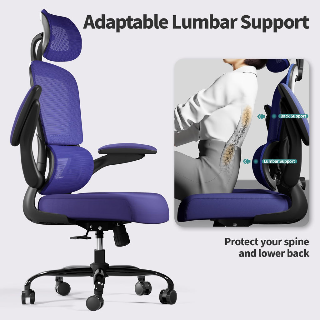 TRALT Office Chair Ergonomic Desk Chair, 330 LBS Home Mesh Office Desk Chairs with Wheels, Comfortable Gaming Chairs (1, Black) - Flex Gamingproduct_type
