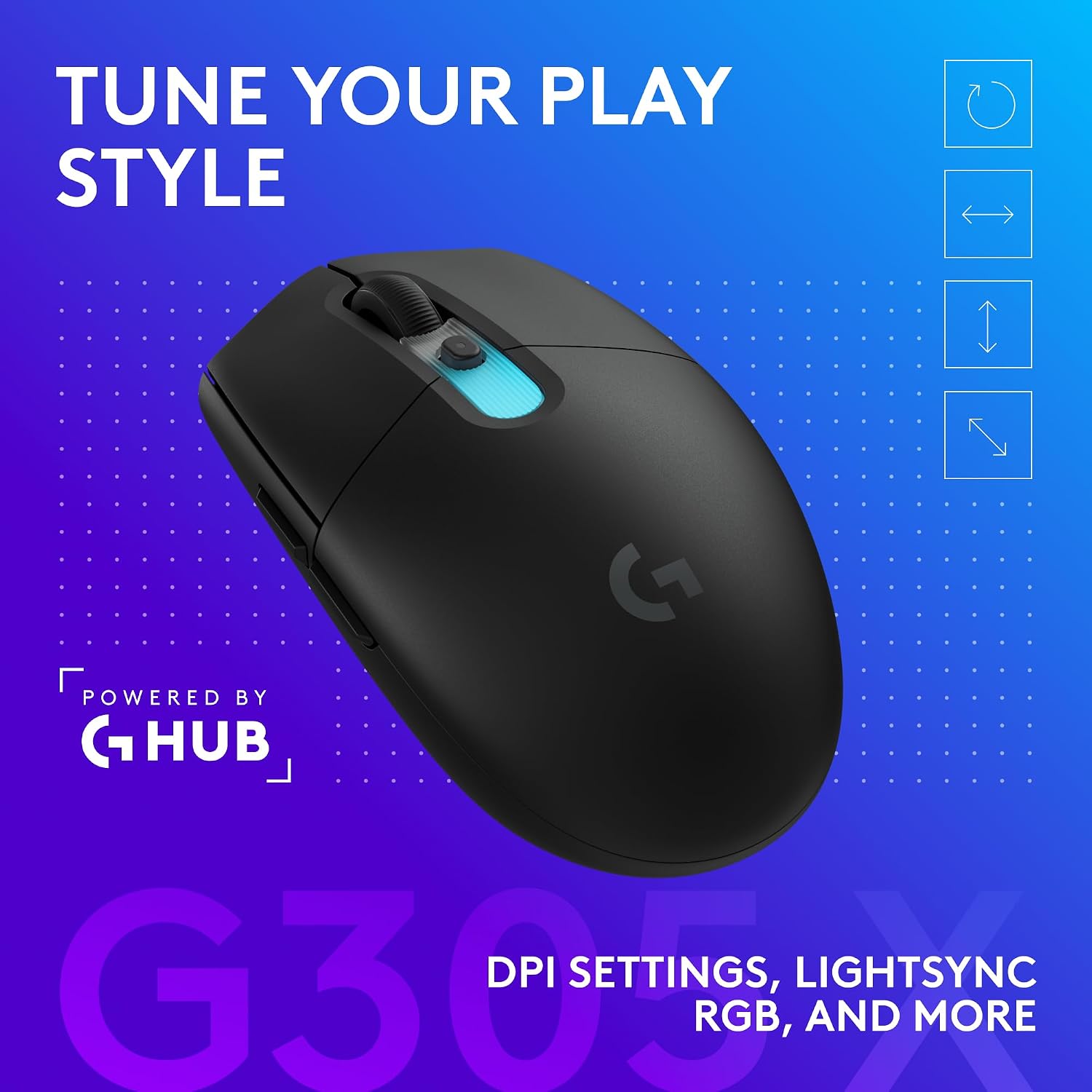 Logitech G305 Lightspeed Wireless Gaming Mouse, Hero Sensor, 12,000 DPI, Lightweight, 6 Programmable Buttons, 250h Battery, On-Board Memory, Compatible with PC, Mac - Black - Flex Gamingproduct_type